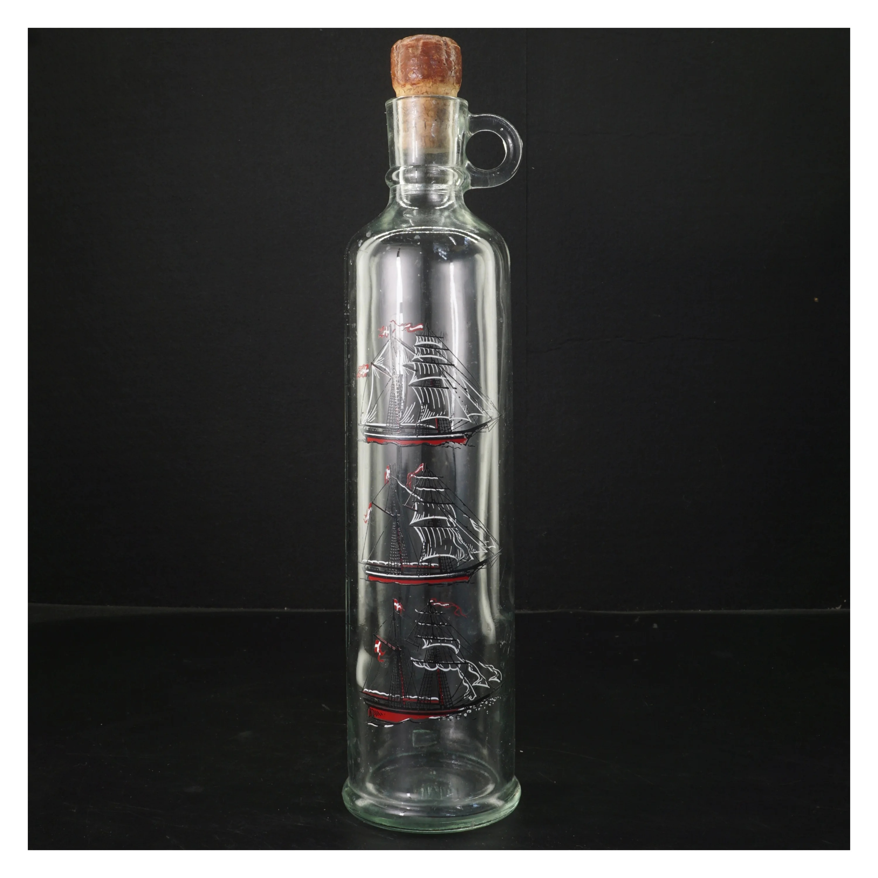 Dekorativ glaskaraffel med korkprop (str. 33x8 cm)