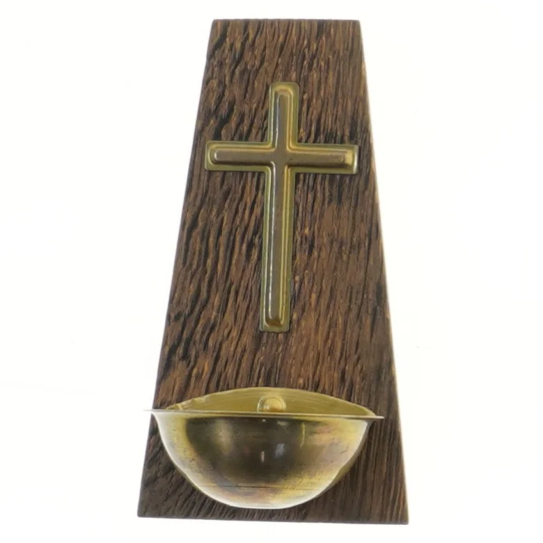 Vievands vægophæng med kors(str. 15x6 cm)