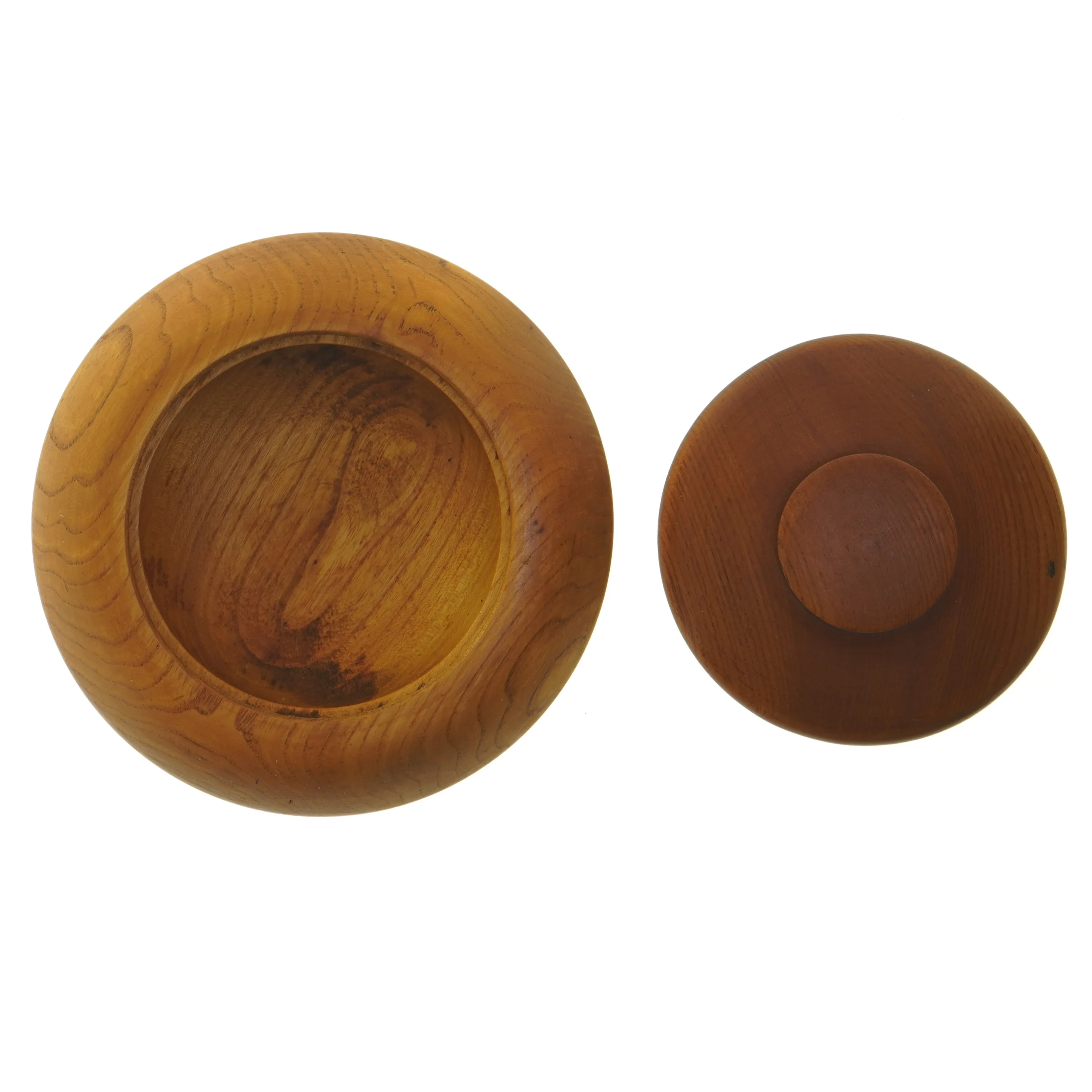 Teak Træskål med låg (str. 19 cm)