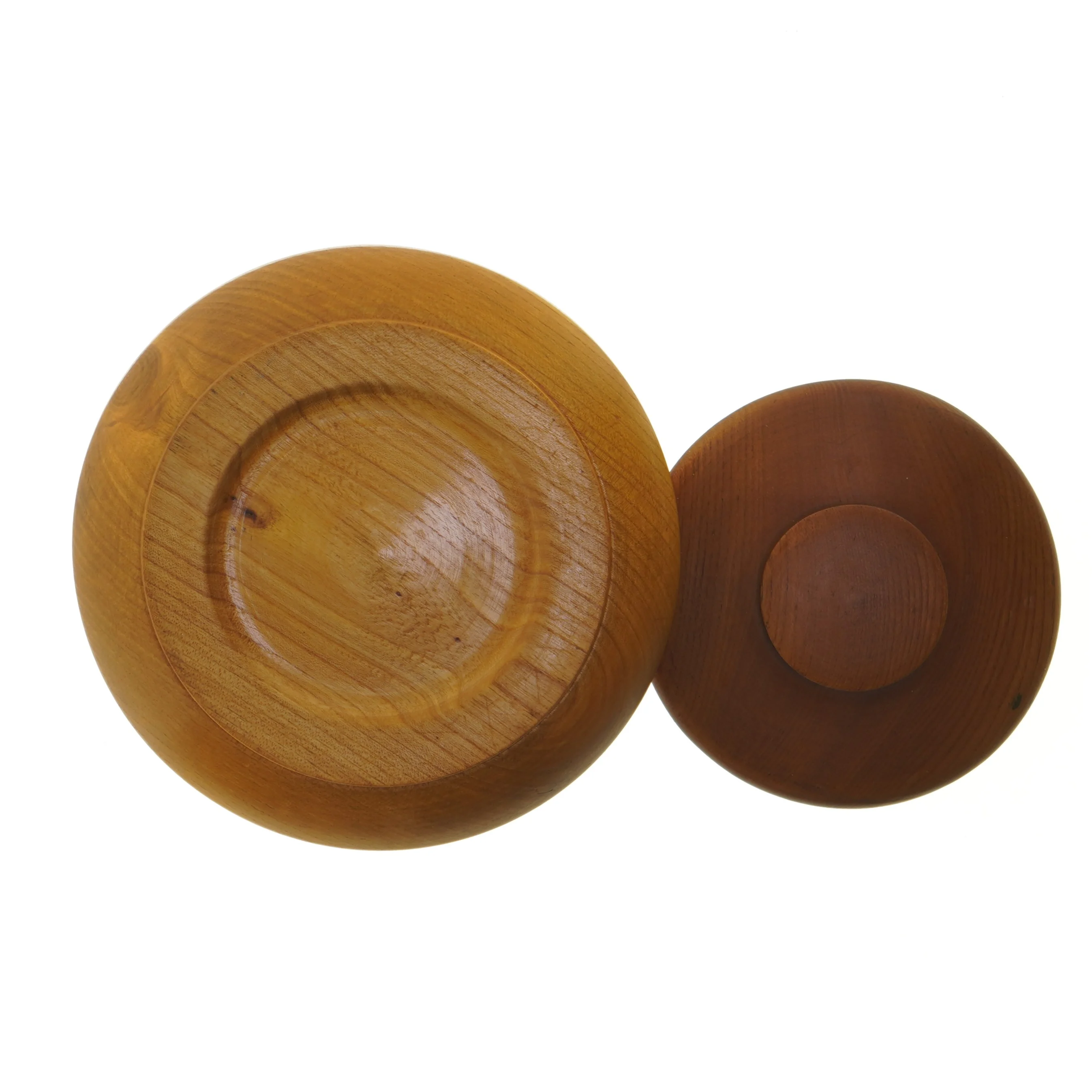 Teak Træskål med låg (str. 19 cm)