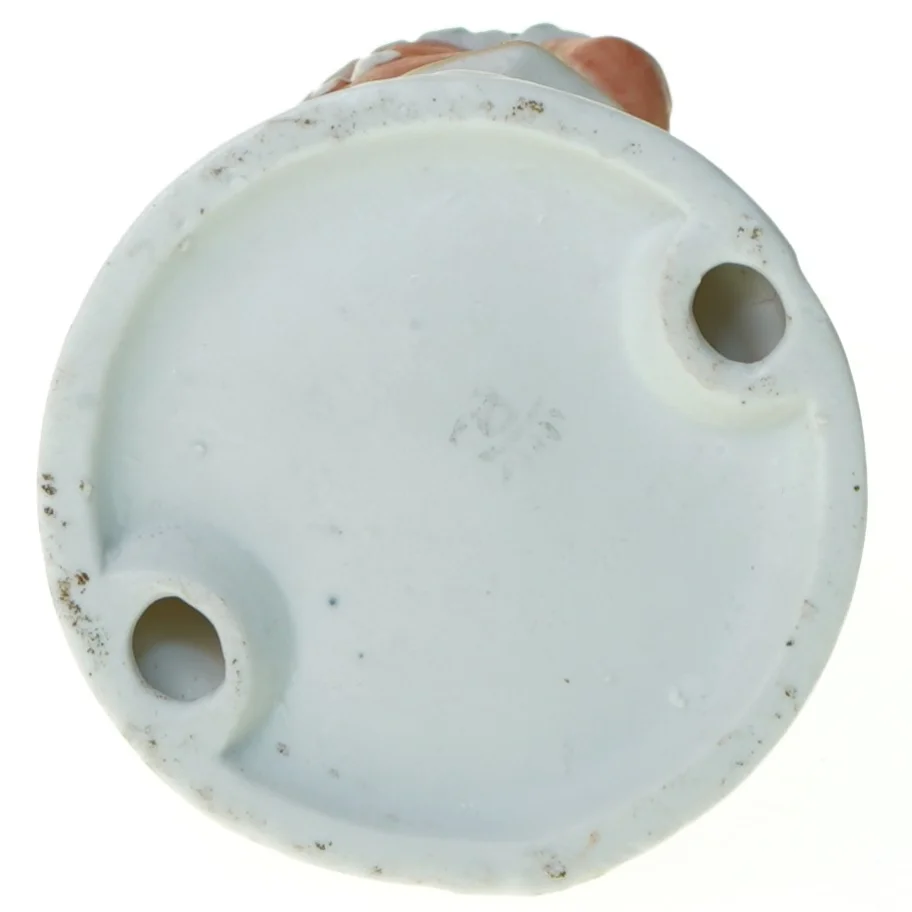 Kortspillende Ældre Dame Keramikfigur, "Bedstemor med Slaw i" (str. 16 x 8 cm)