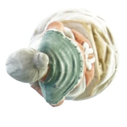 Kortspillende Ældre Dame Keramikfigur, "Bedstemor med Slaw i" (str. 16 x 8 cm)