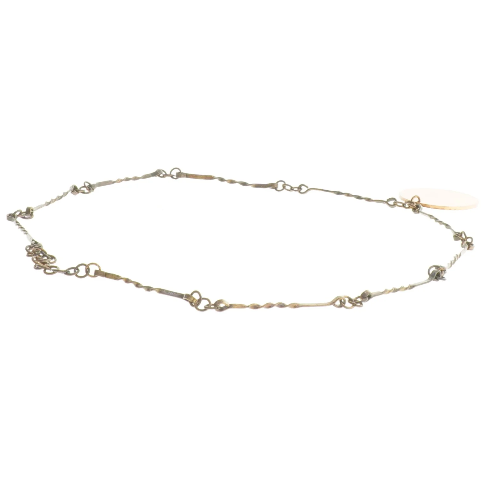 Halskæde med møntvedhæng (str. Ø 20 cm)