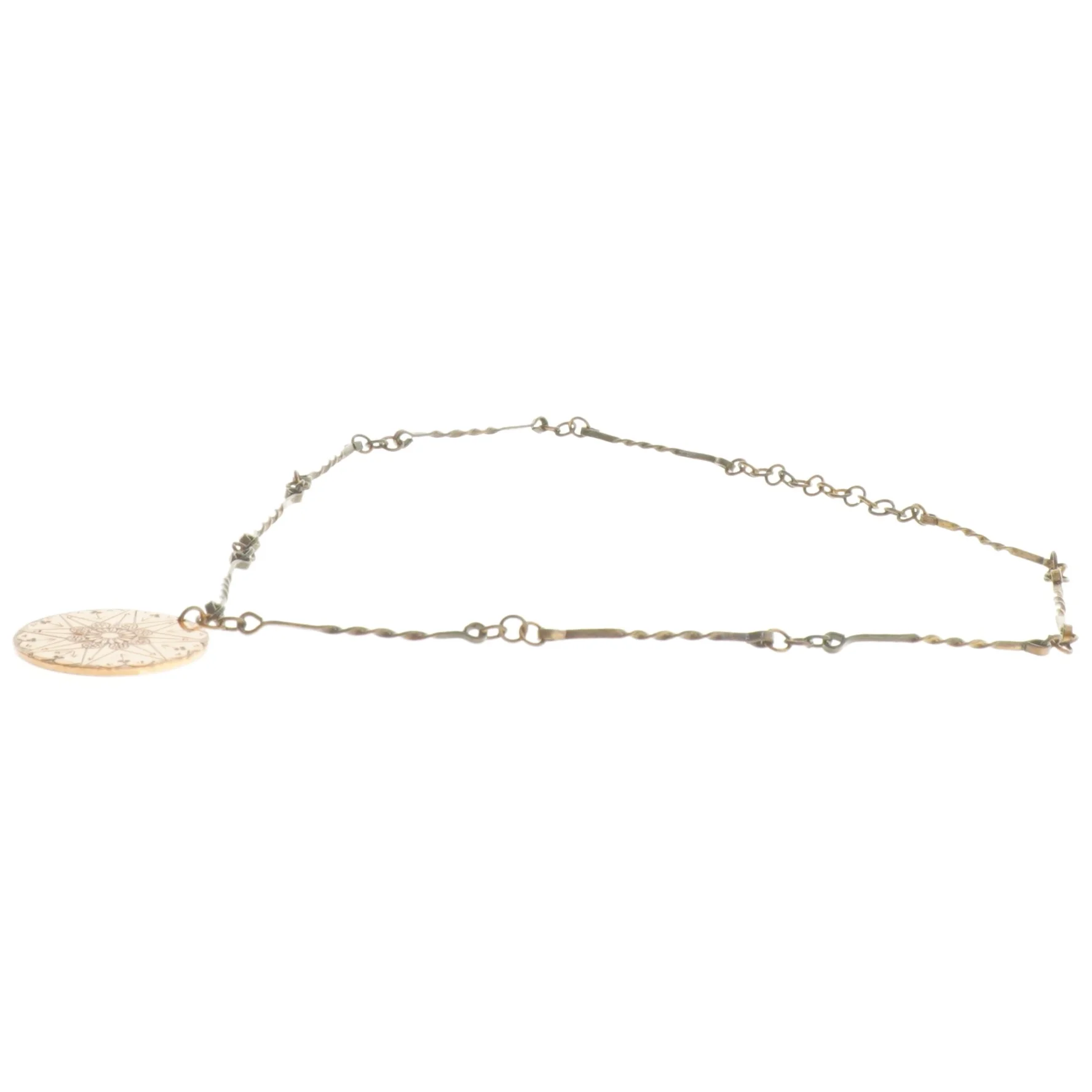 Halskæde med møntvedhæng (str. Ø 20 cm)