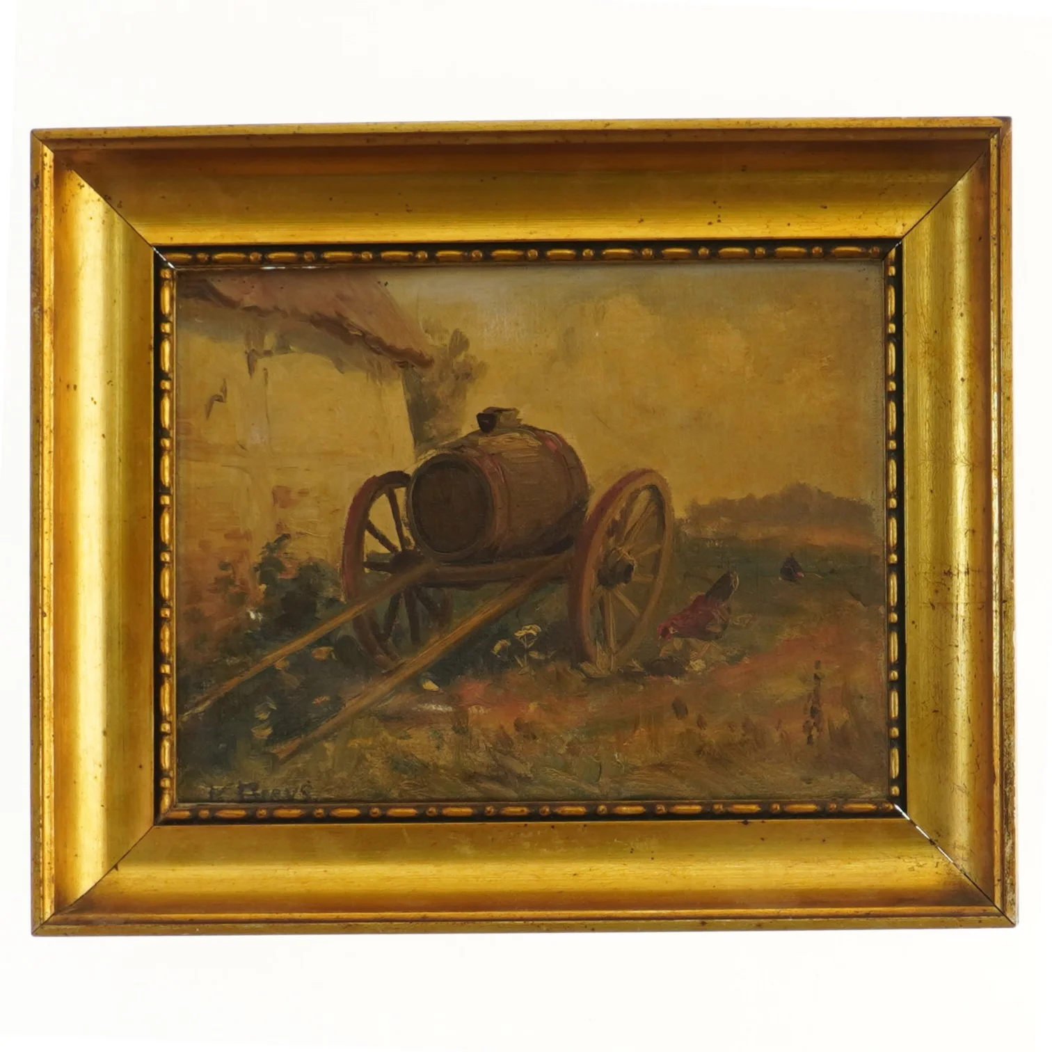 Maleri med guldramme (str. 29x24 cm)