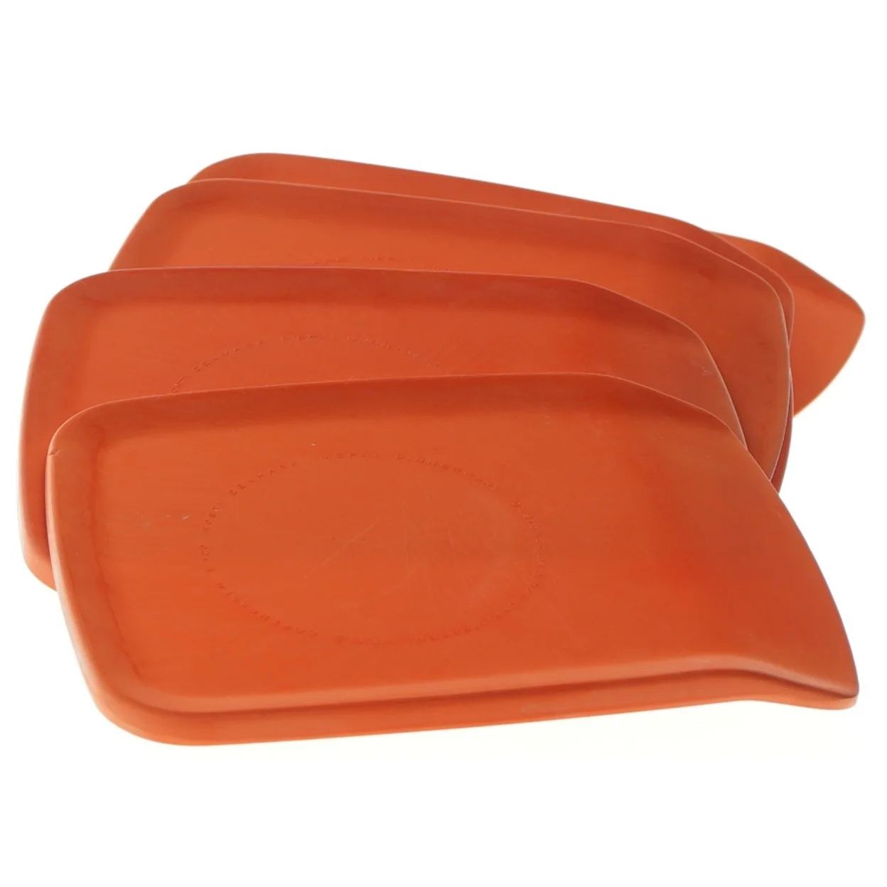 Sæt med 5 orange plastikskraber (str. 5 stk 16x12 cm)