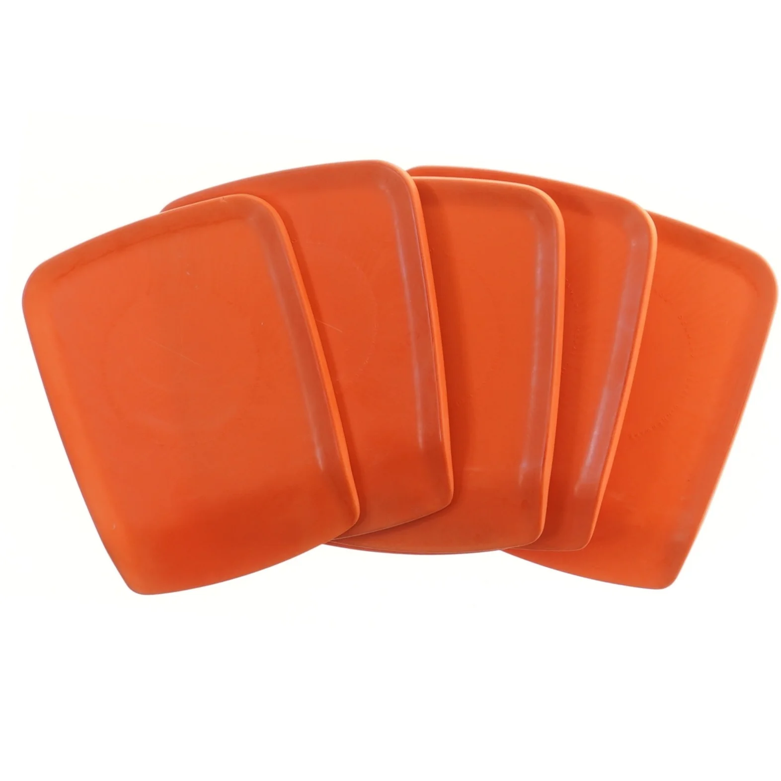 Sæt med 5 orange plastikskraber (str. 5 stk 16x12 cm)