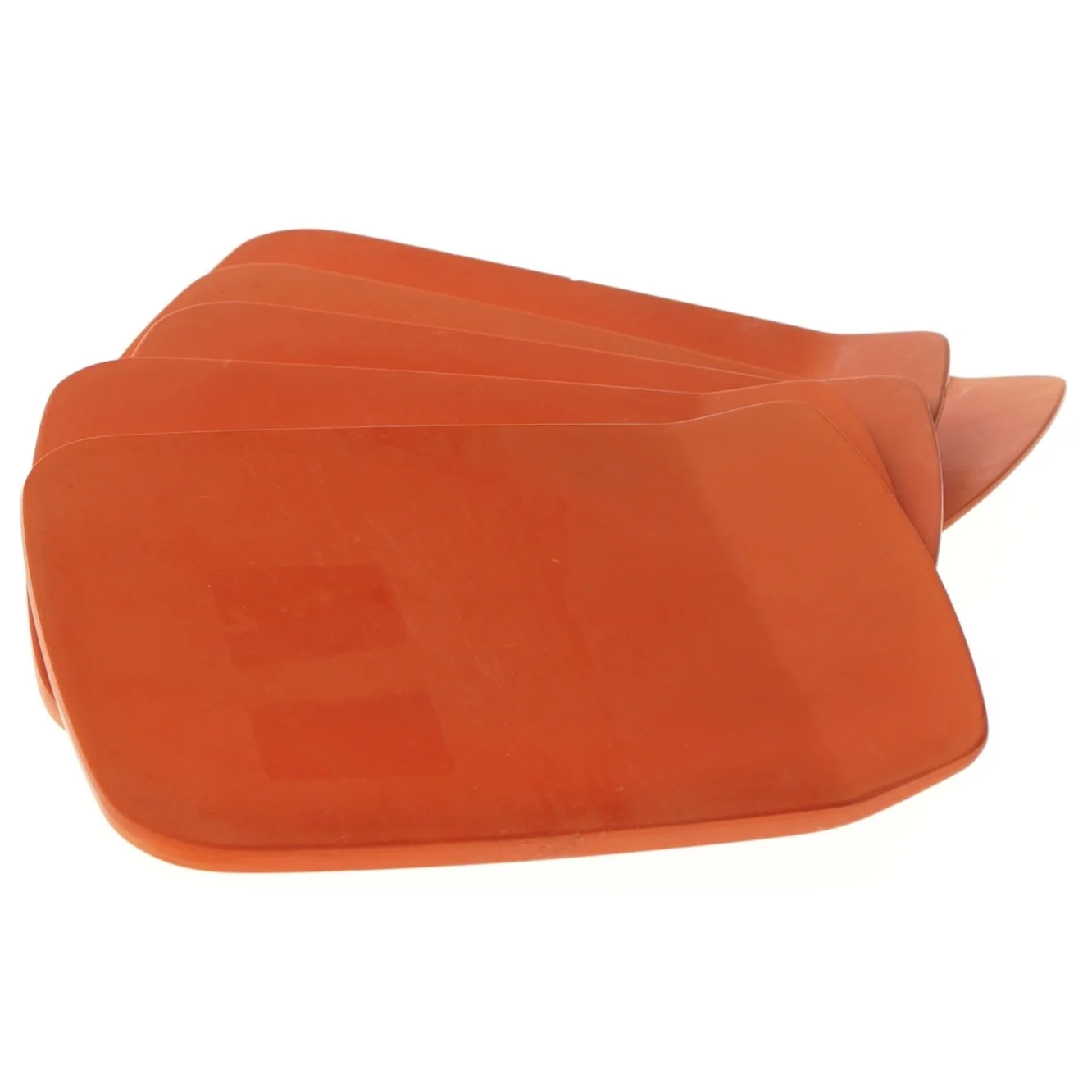 Sæt med 5 orange plastikskraber (str. 5 stk 16x12 cm)