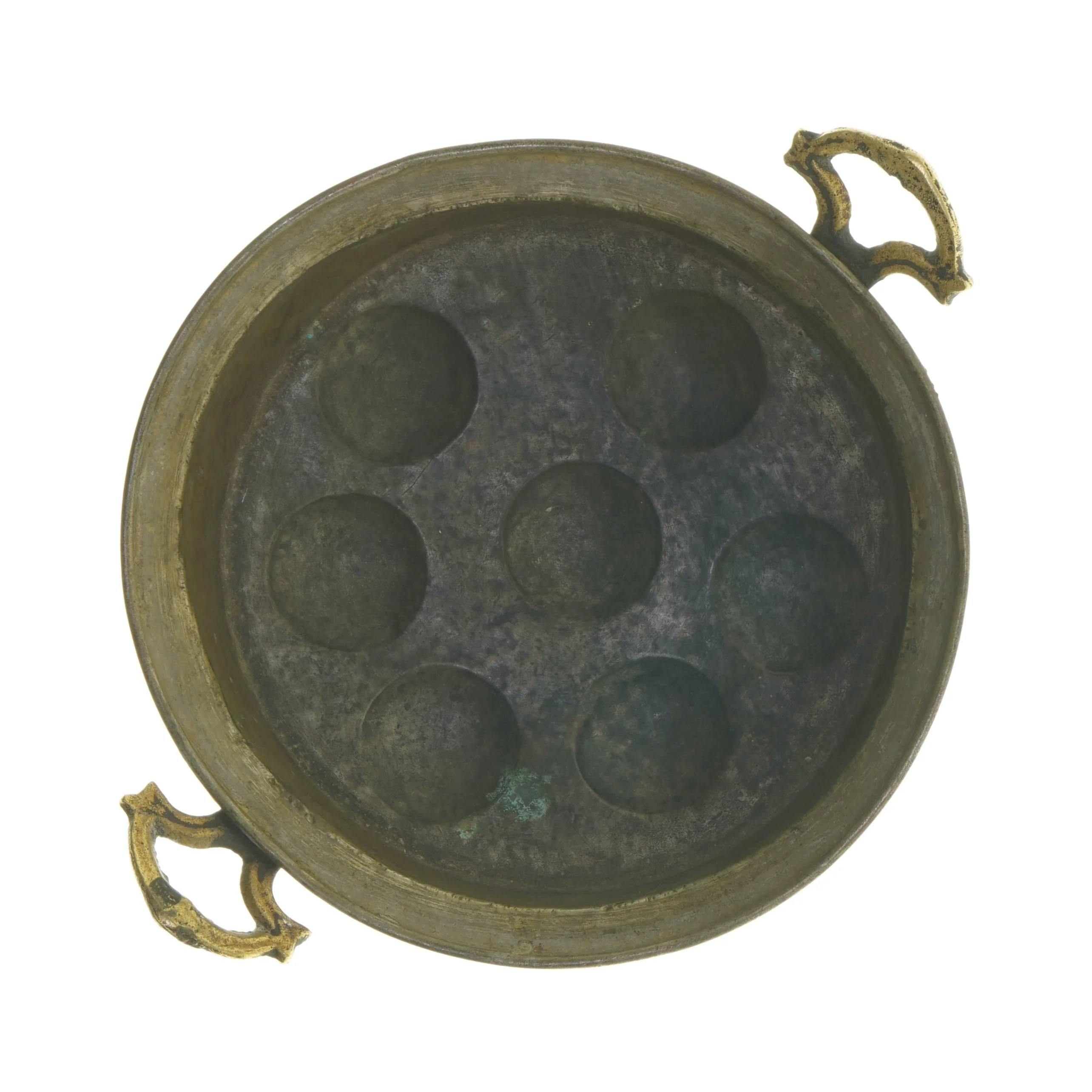 Kobberstegepande med håndtag (str. Ø 22,5 cm)