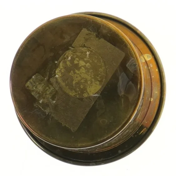 Metallisk Kobber vase med patina (str. 10,5x7,5 cm)