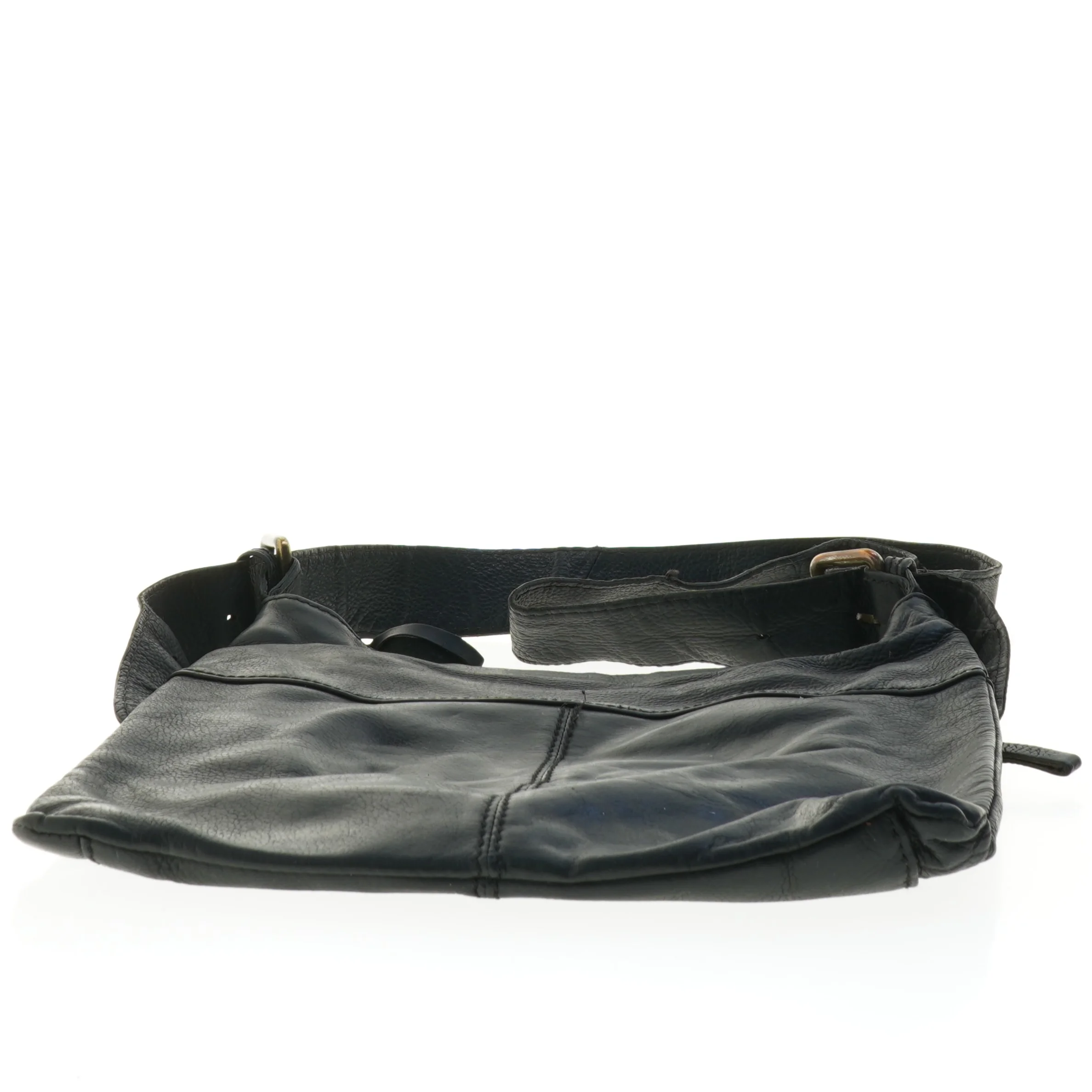 Sort Crossbody skuldertaske i læder fra Bella Moda (str. 20 x 22 cm)