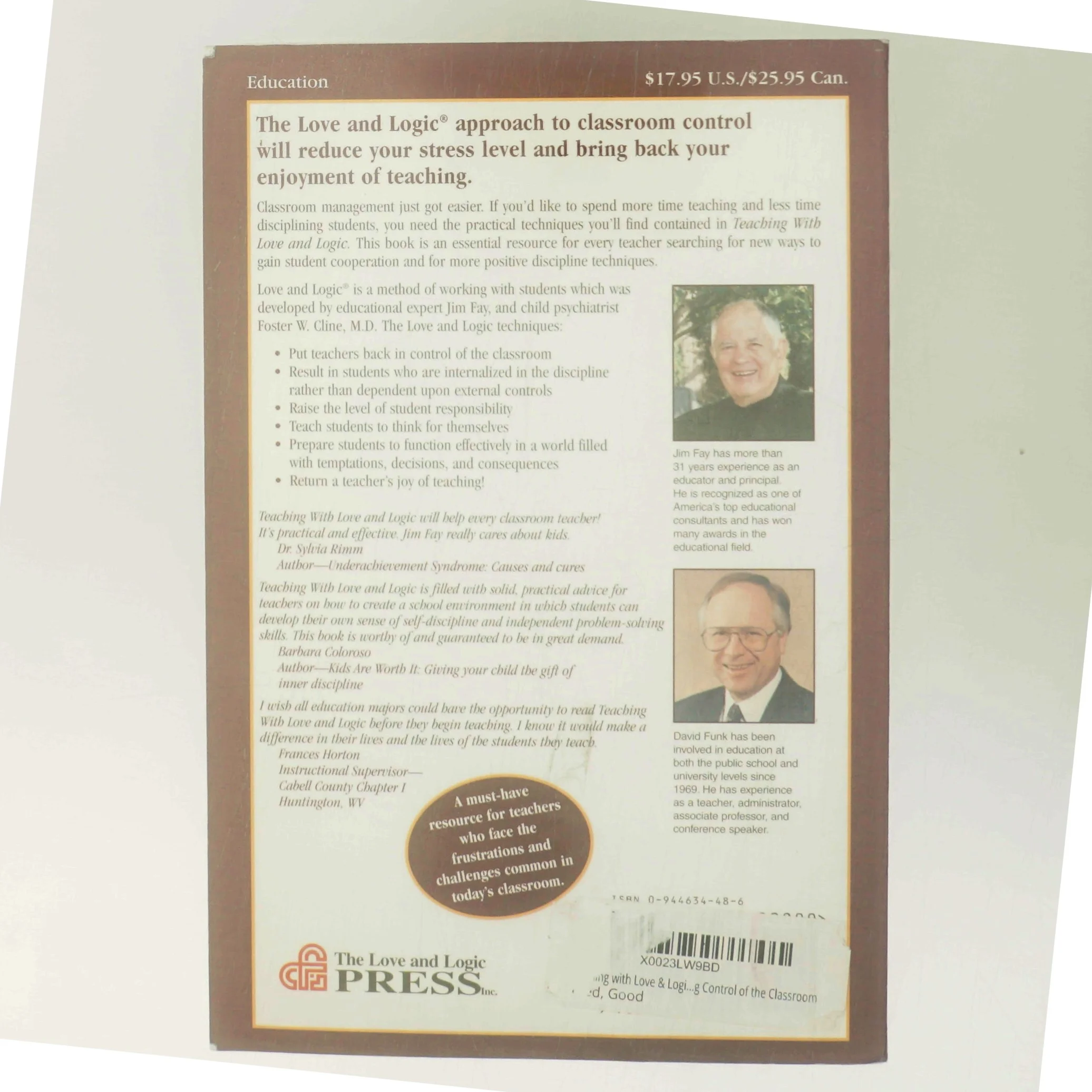 Teaching With Love & Logic af Jim Fay (Bog)