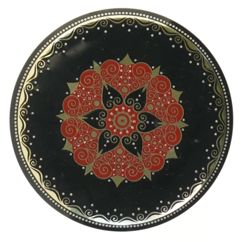 Dekorativ metal æske (str. Ø 14 cm)