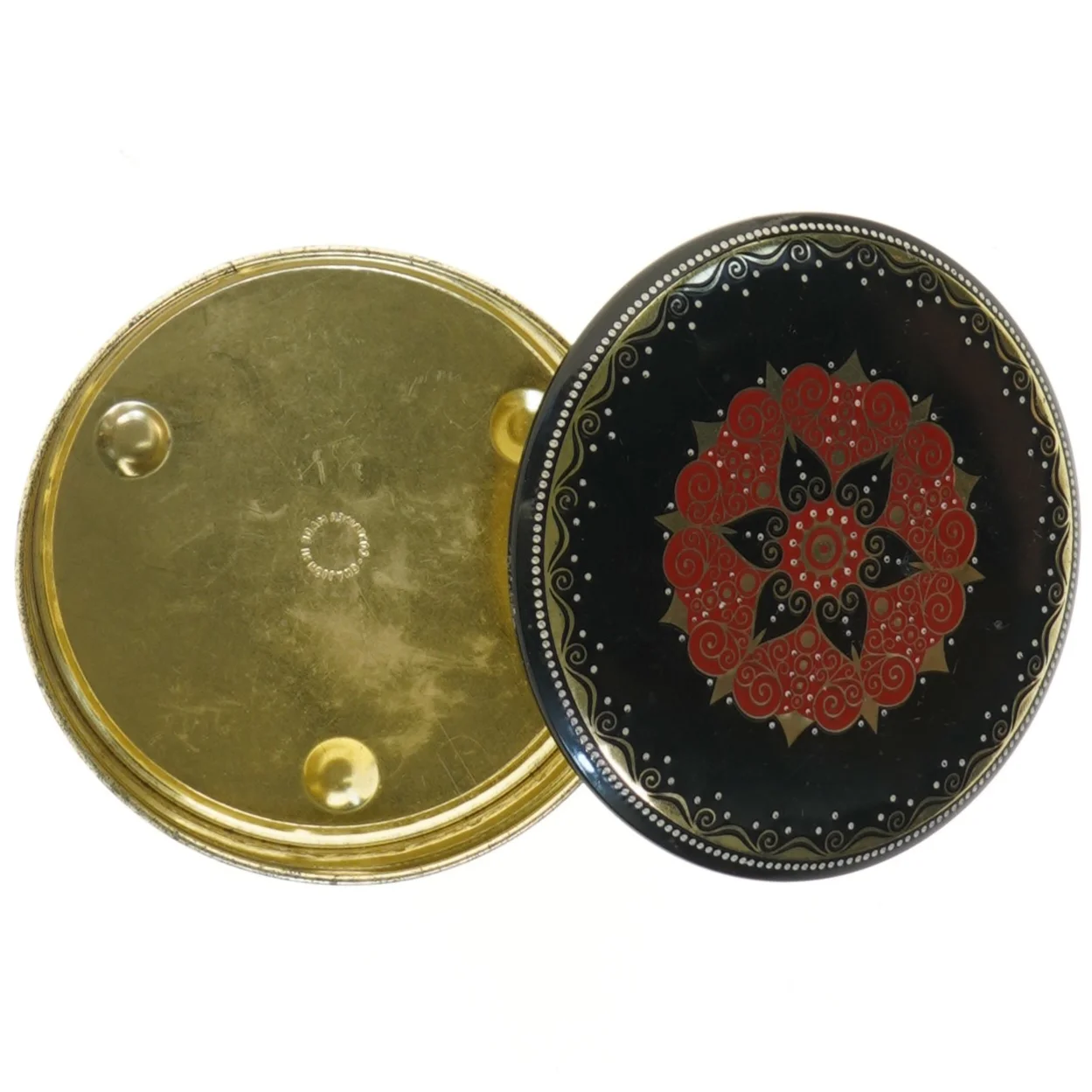 Dekorativ metal æske (str. Ø 14 cm)