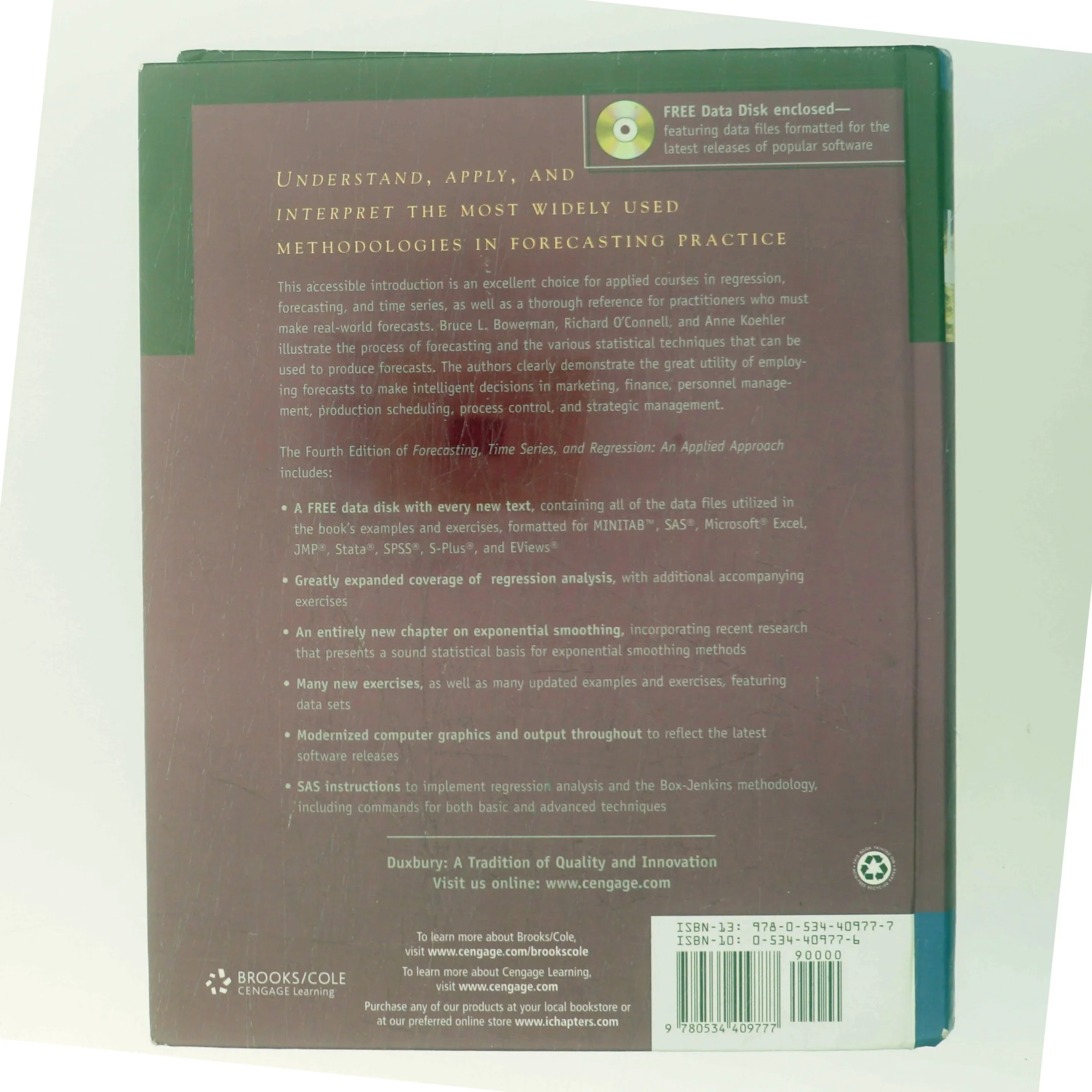 Forecasting, time series, and regression : an applied approach (Bog)