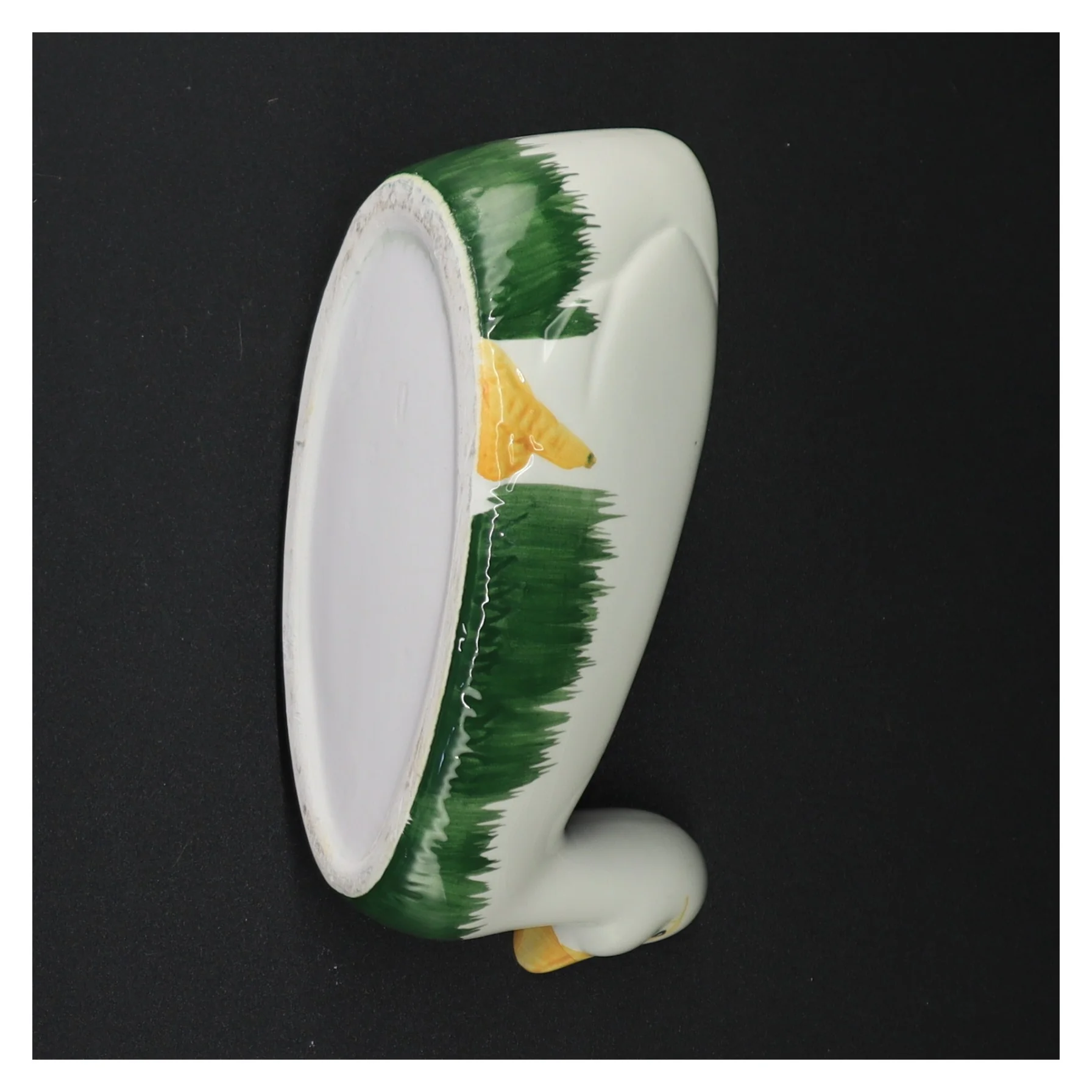 Keramikfad planteskål formet som en and