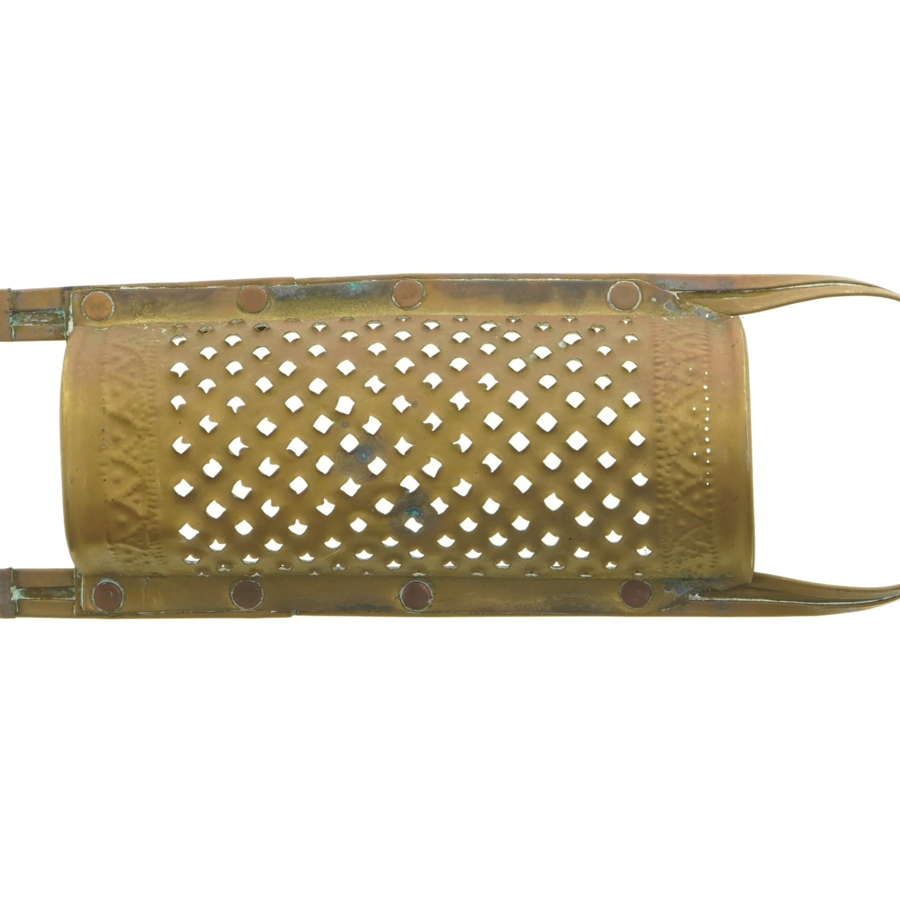 Antikt Rivejern kobber/messing (str. 29 x 10 cm)