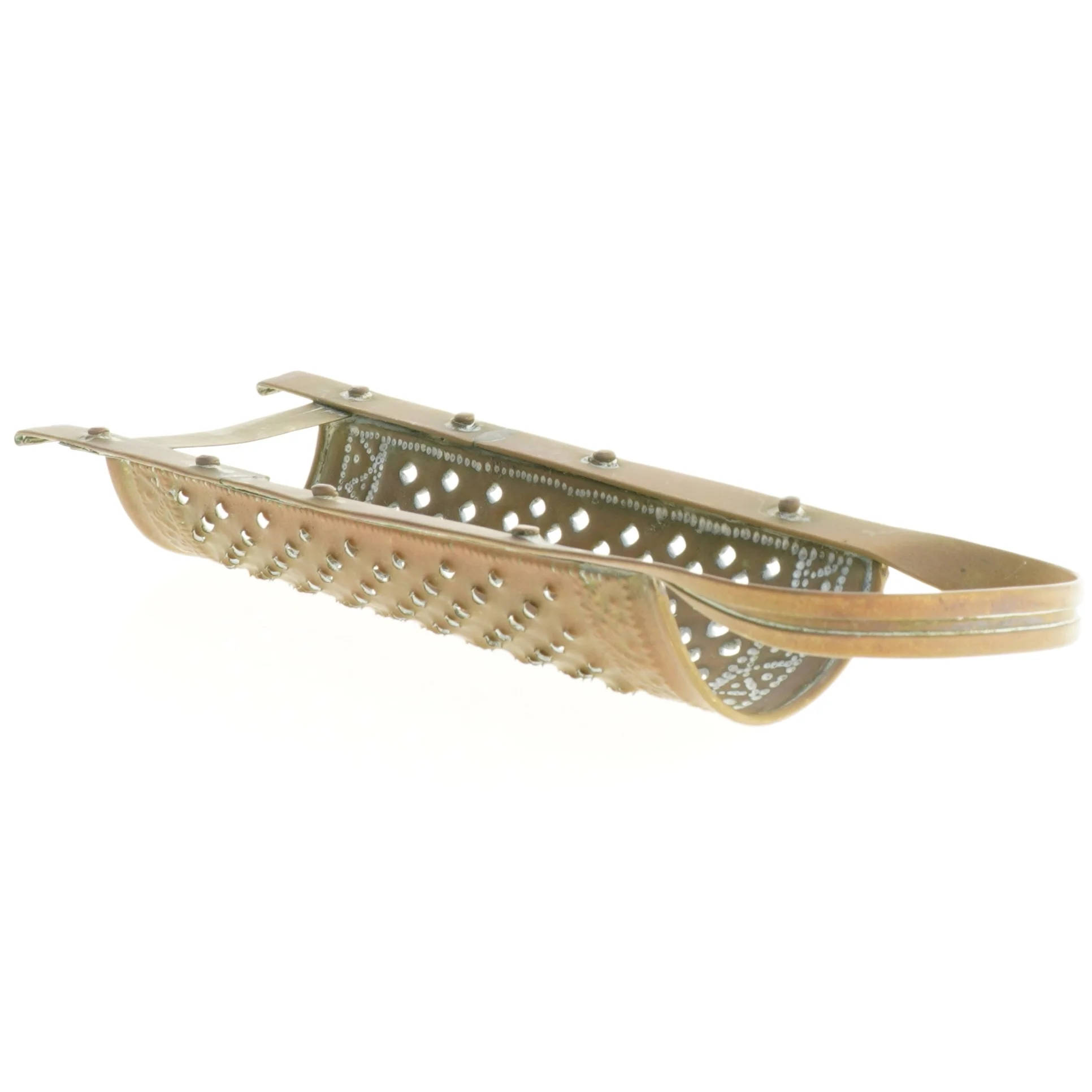 Antikt Rivejern kobber/messing (str. 29 x 10 cm)