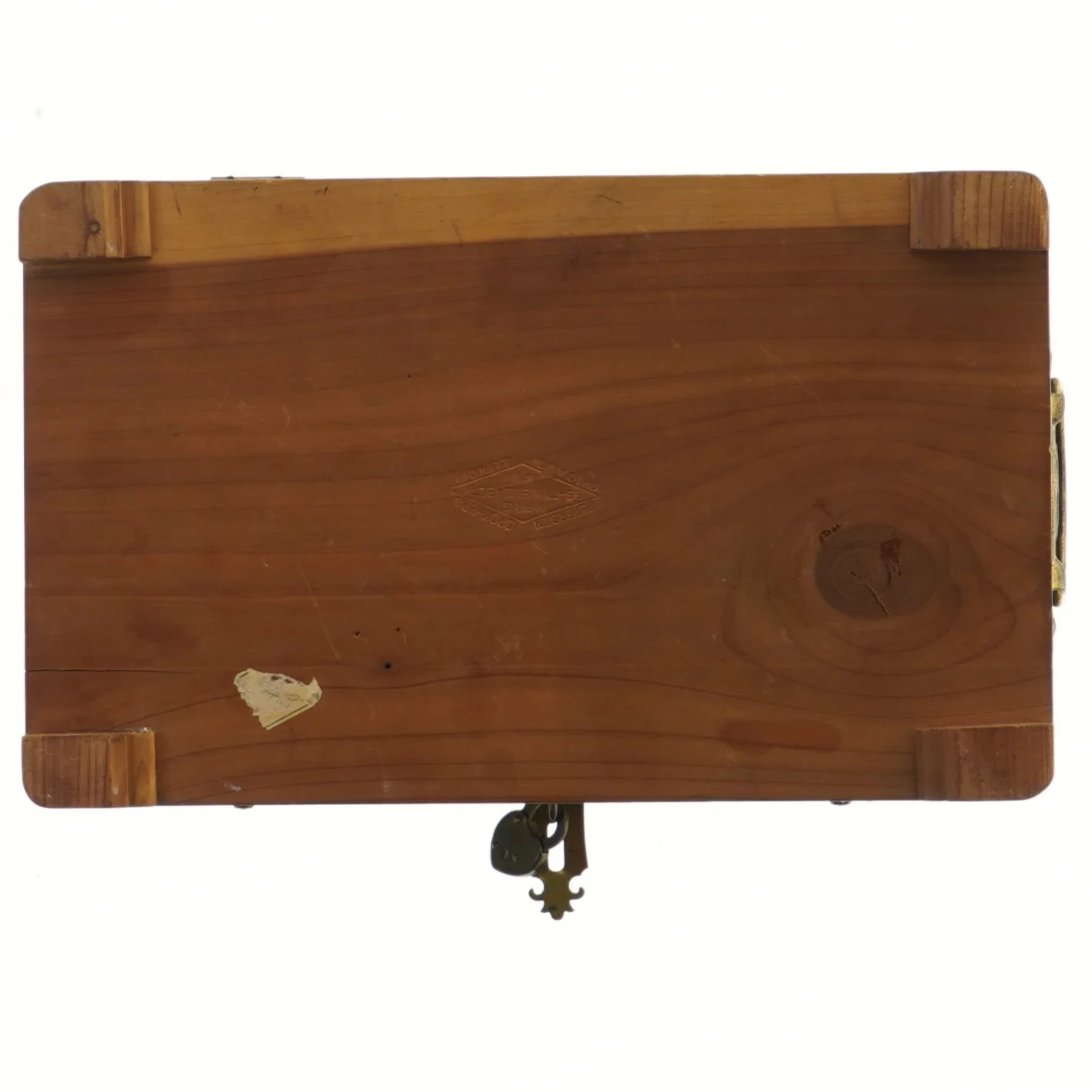 Trækasse med metalbeslag (str. 25,5x15,5 cm)