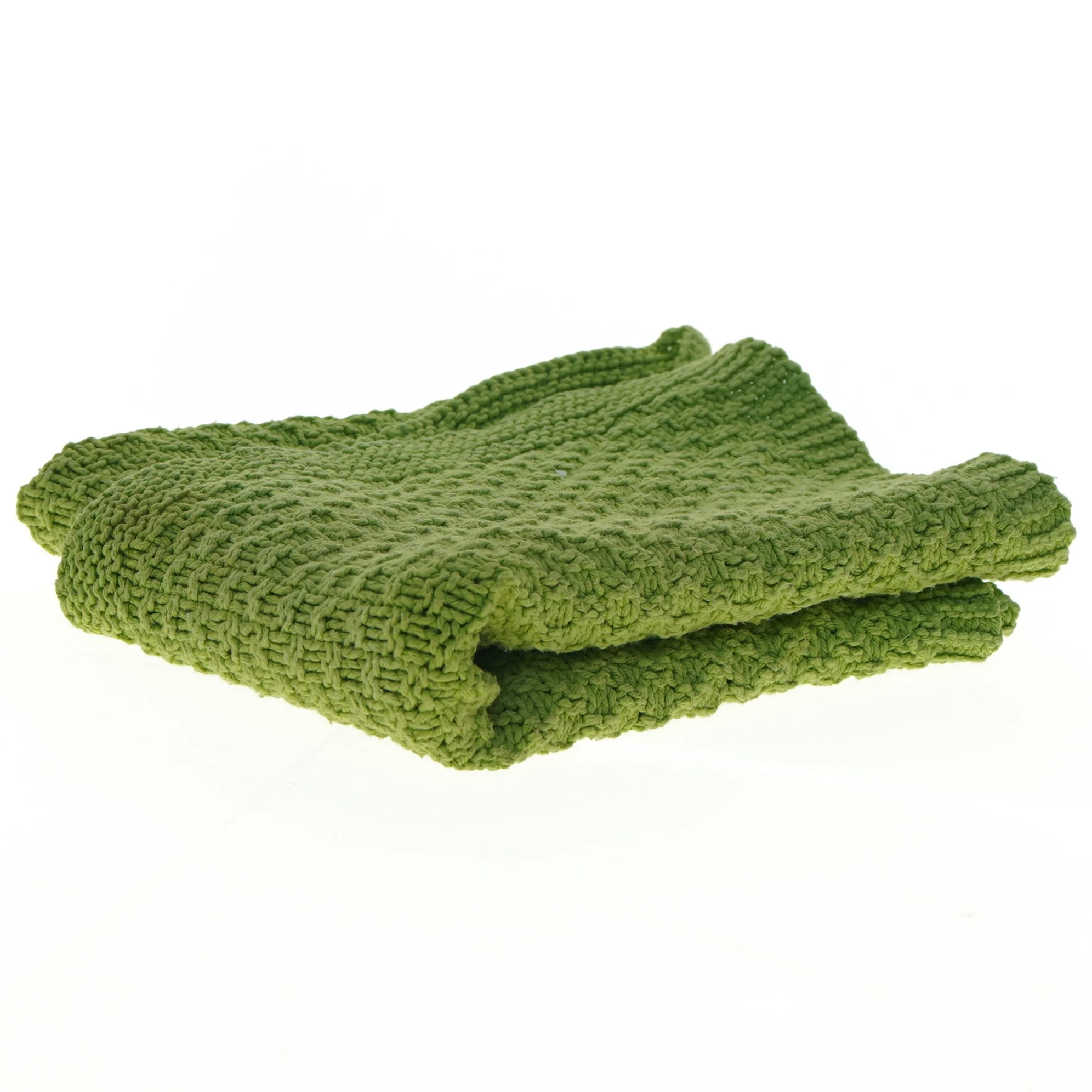 Grønt strikket tæppe (str. 64 x 36 cm)