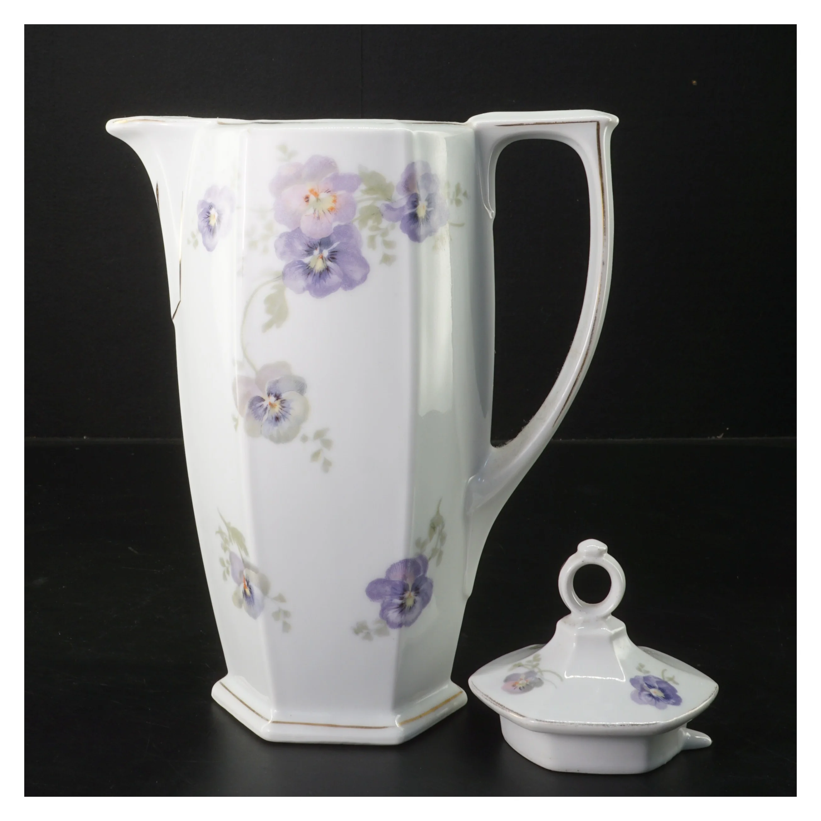 Porcelæns kaffekande med blomster (str. 20,5 cm)