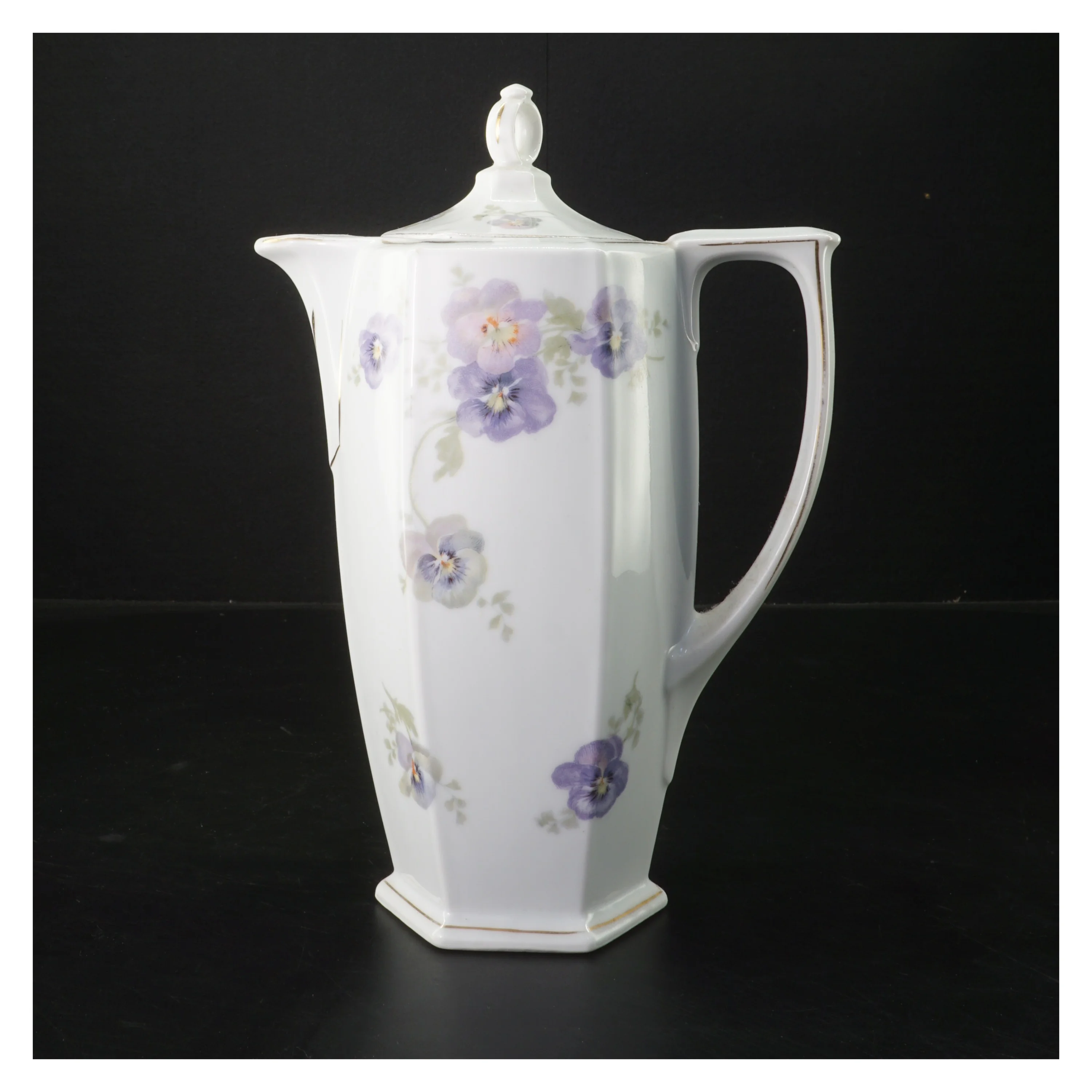 Porcelæns kaffekande med blomster (str. 20,5 cm)