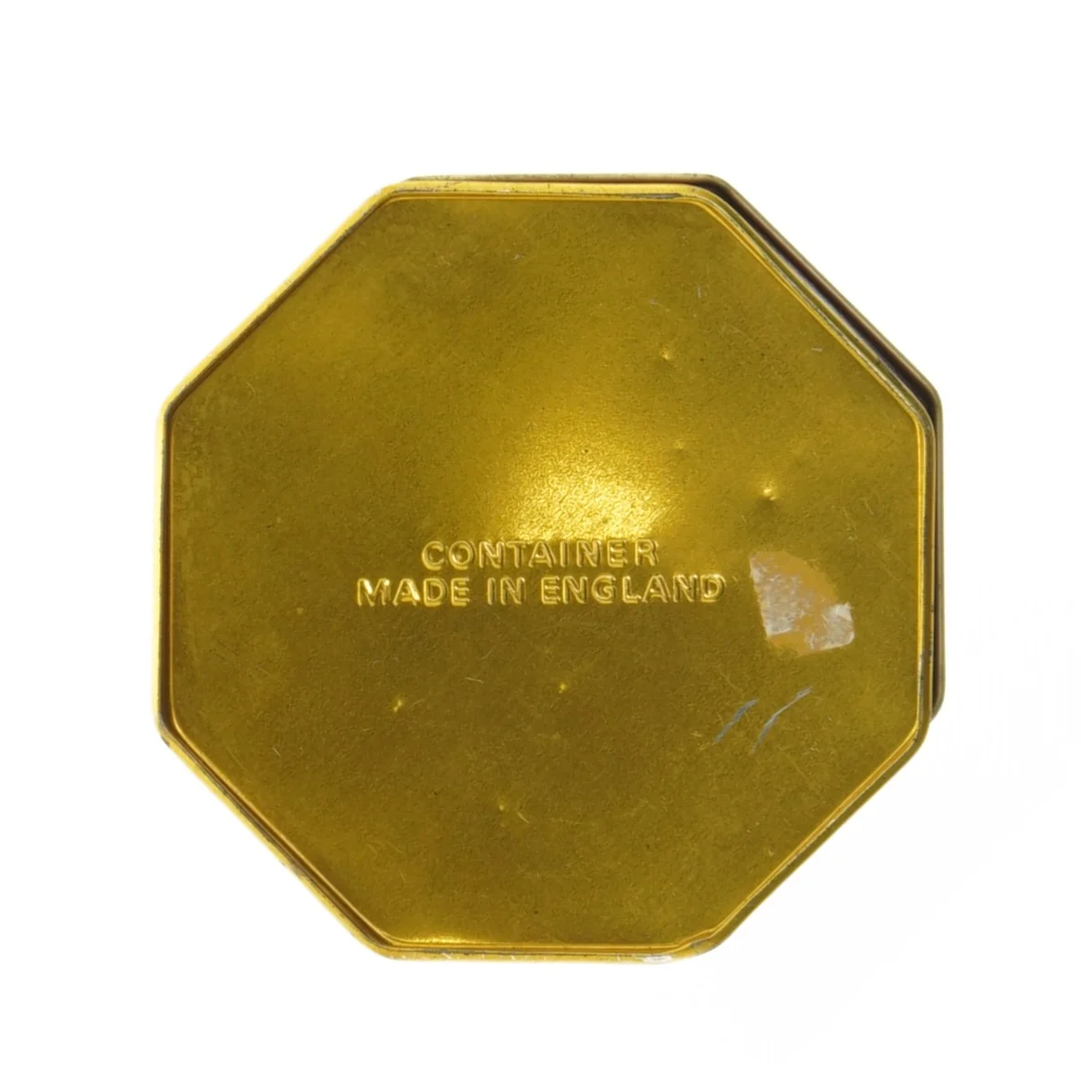 Engelsk Vintage Ottekantet metal dåse med blomstermotiv (str. 12 x 7 cm)