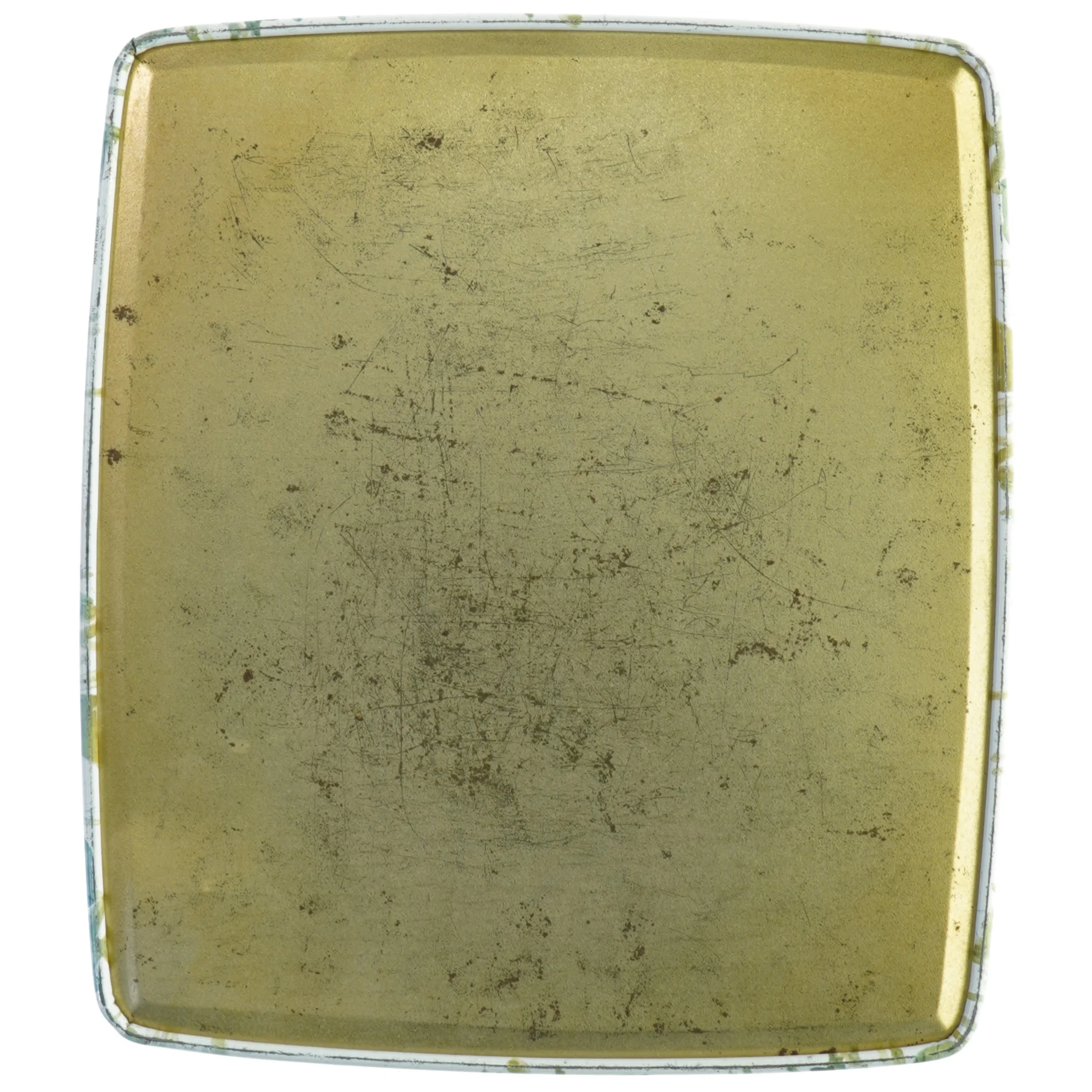 Vintage Rektangulær metalæske med blomsterdesign (str. 24,5 x 21,5 cm)