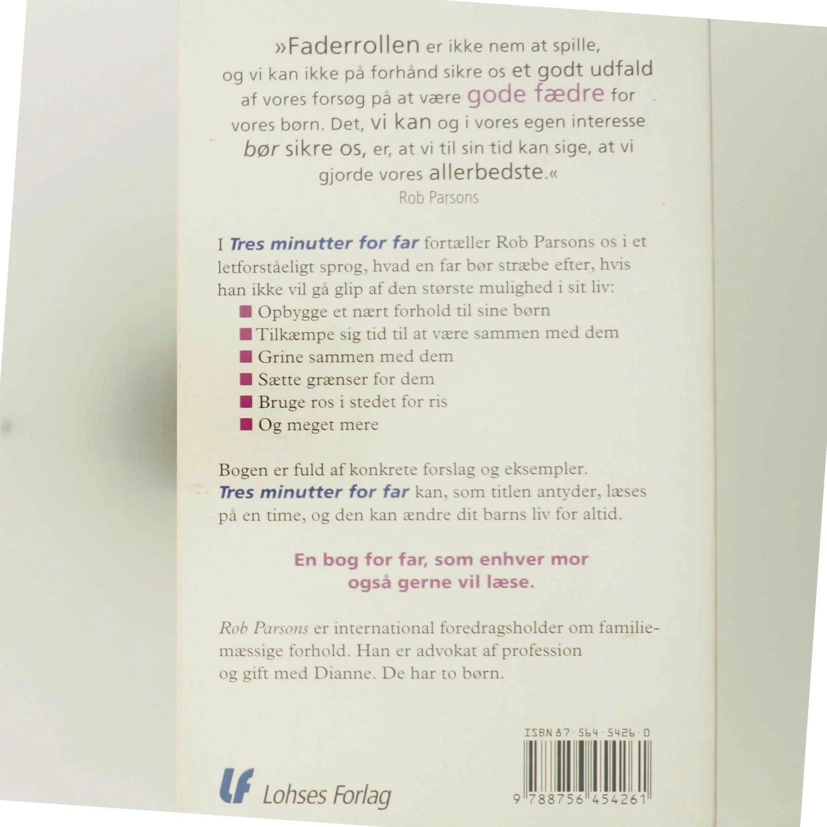 Tres minutter for far af Rob Parsons (Bog)