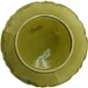 Grøn Majolica blomster dekoreret keramik tallerken fad (str. Ø 24 cm)