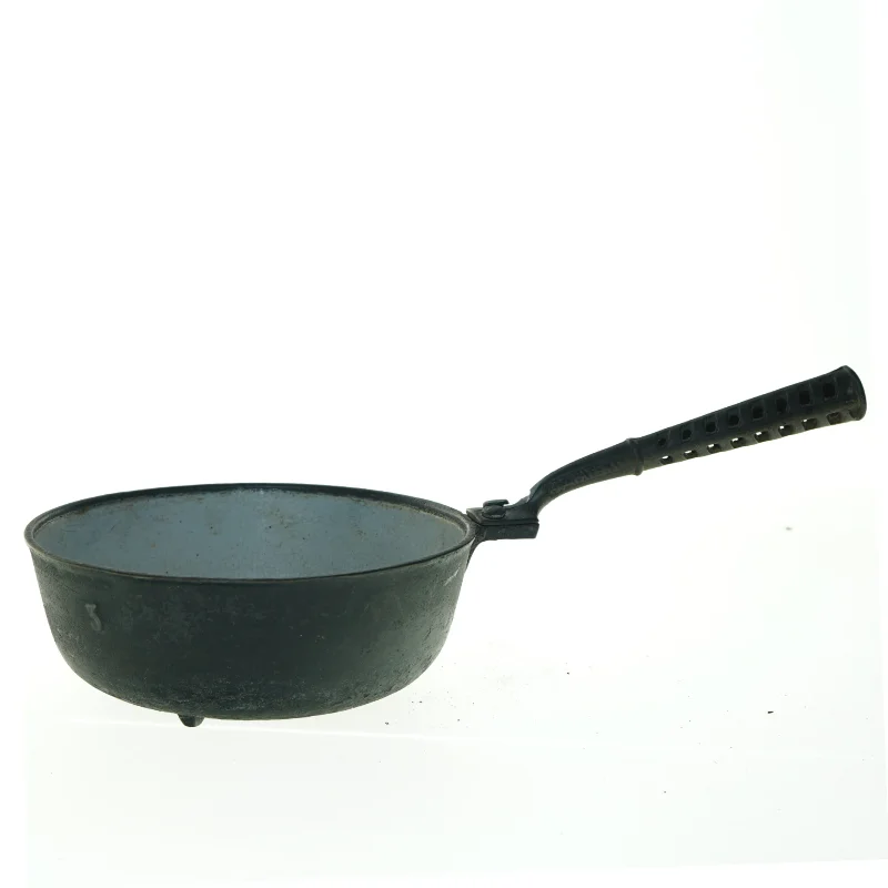 Gammel emaljeret støbejerns stegepande kasserolle (str. 21 x 40 x 7 cm)