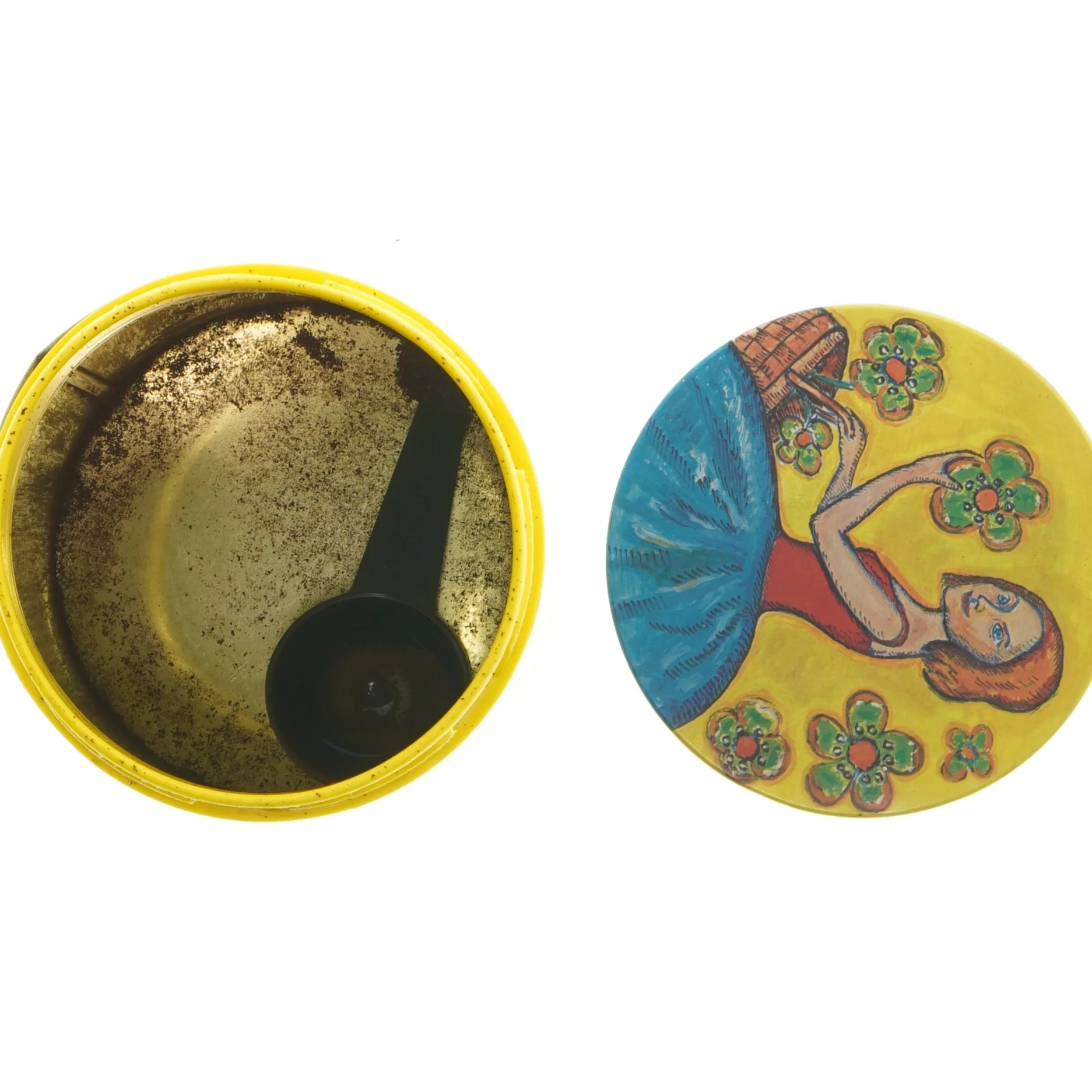 Dekorativ kunstdåse nr. 18 fra Irma (str. Ø 11 cm længde 15 cm)