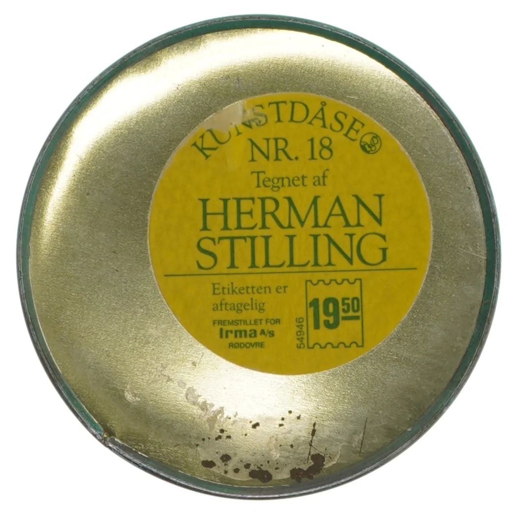 Dekorativ kunstdåse nr. 18 fra Irma (str. Ø 11 cm længde 15 cm)