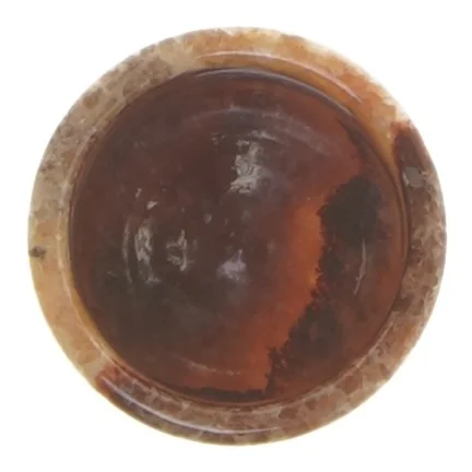Rødlig Onyks marmor krukke med låg (str. 7 cm)