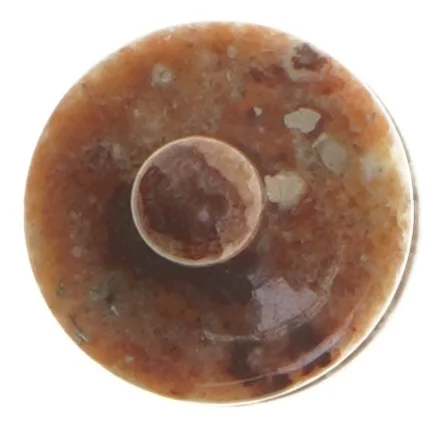 Rødlig Onyks marmor krukke med låg (str. 7 cm)