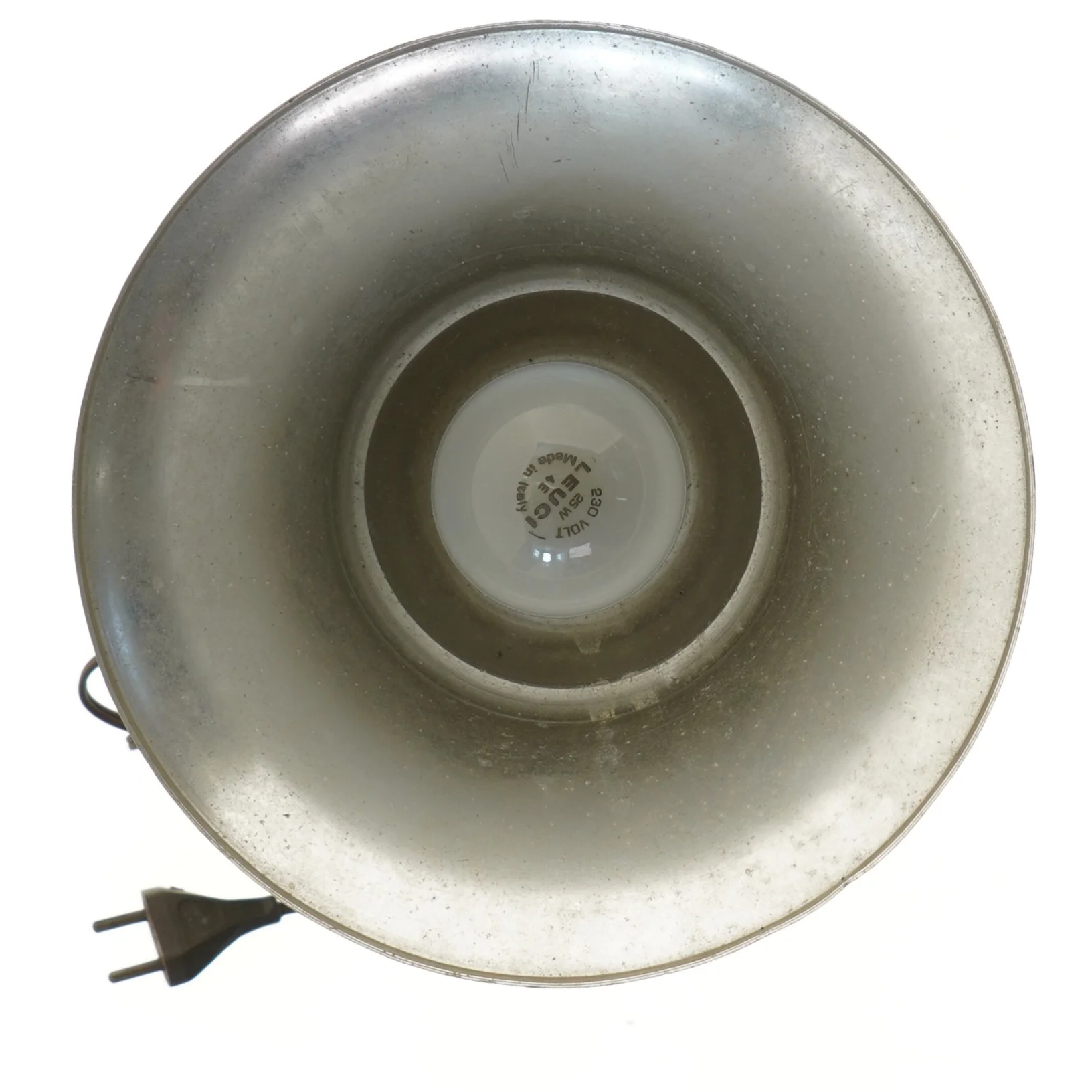 Art Deco Teaktræ Bordlampe med stålkonstruktion (str. 35 cm)