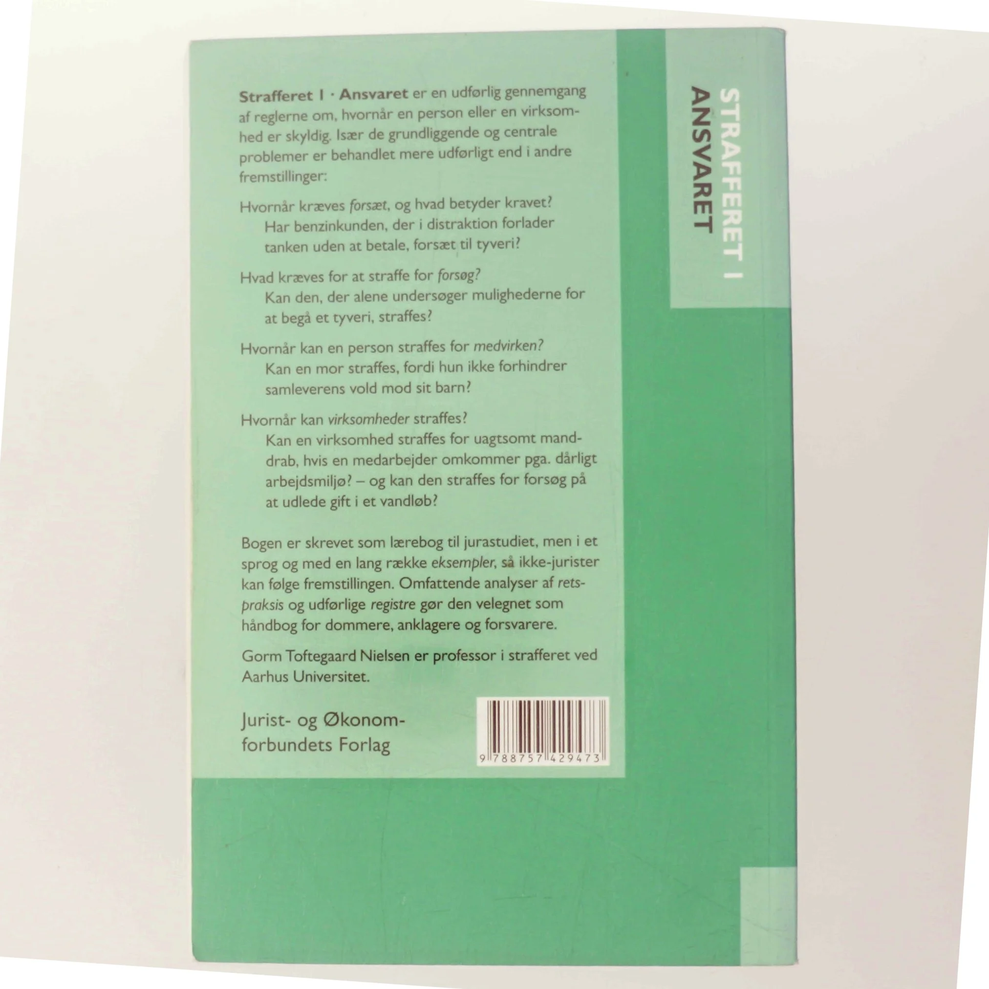 Strafferet. Bind 1, Ansvaret af Gorm Toftegaard Nielsen (Bog)
