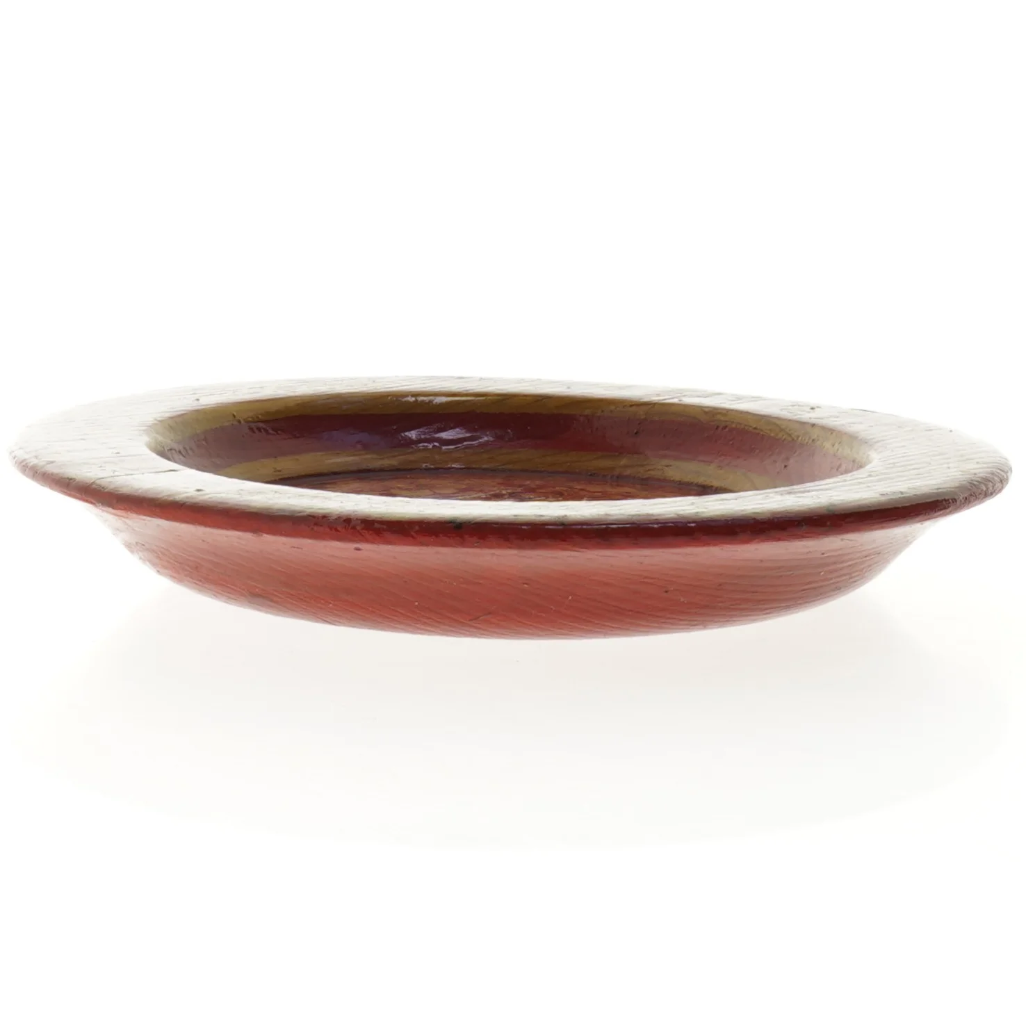 Dekorativt håndmalet træfad (str. 22 x 2,5 cm)