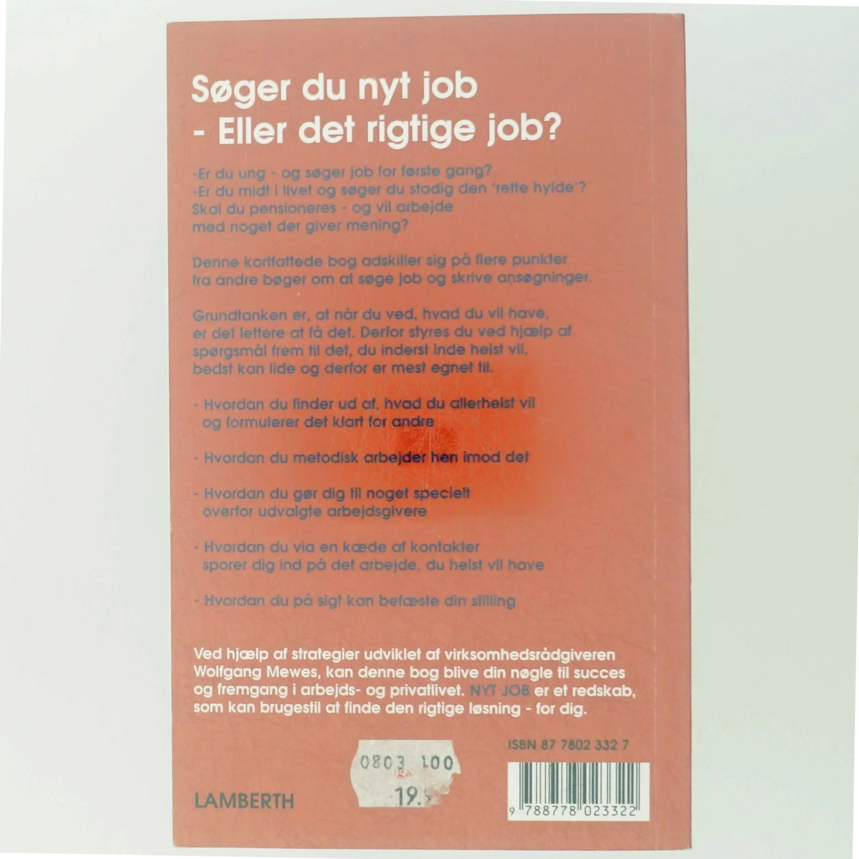 'Nyt job: find det rigtige job - en trinvis vejledning i effektiv jobsøgning' af Ole Engholm (bog)