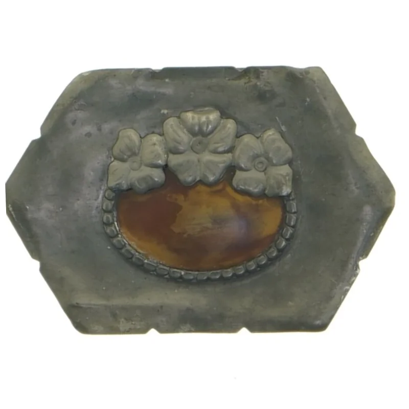 Antik Tin æske med Skildpadde skjold (str. 9 x 6 x 2 cm)