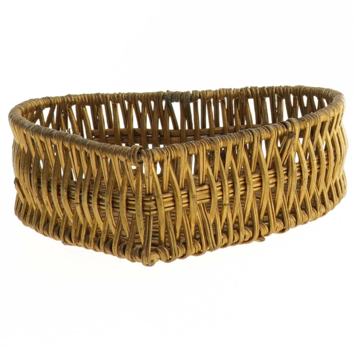 Flettet Guld hjerte kurv (str. 15,5 cm)