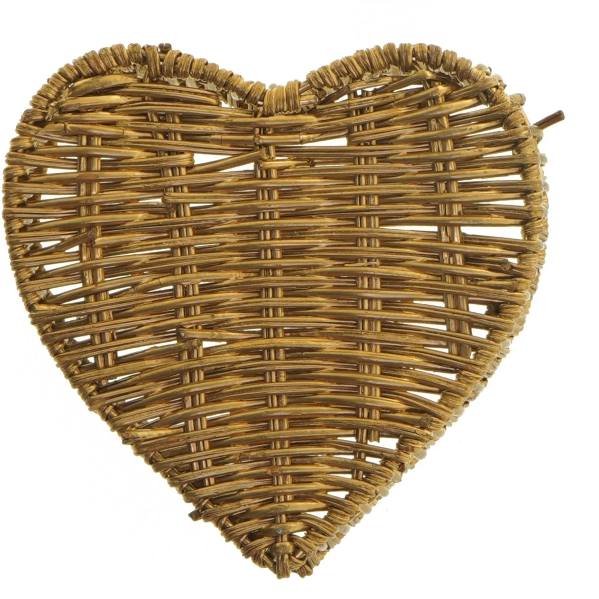 Flettet Guld hjerte kurv (str. 15,5 cm)