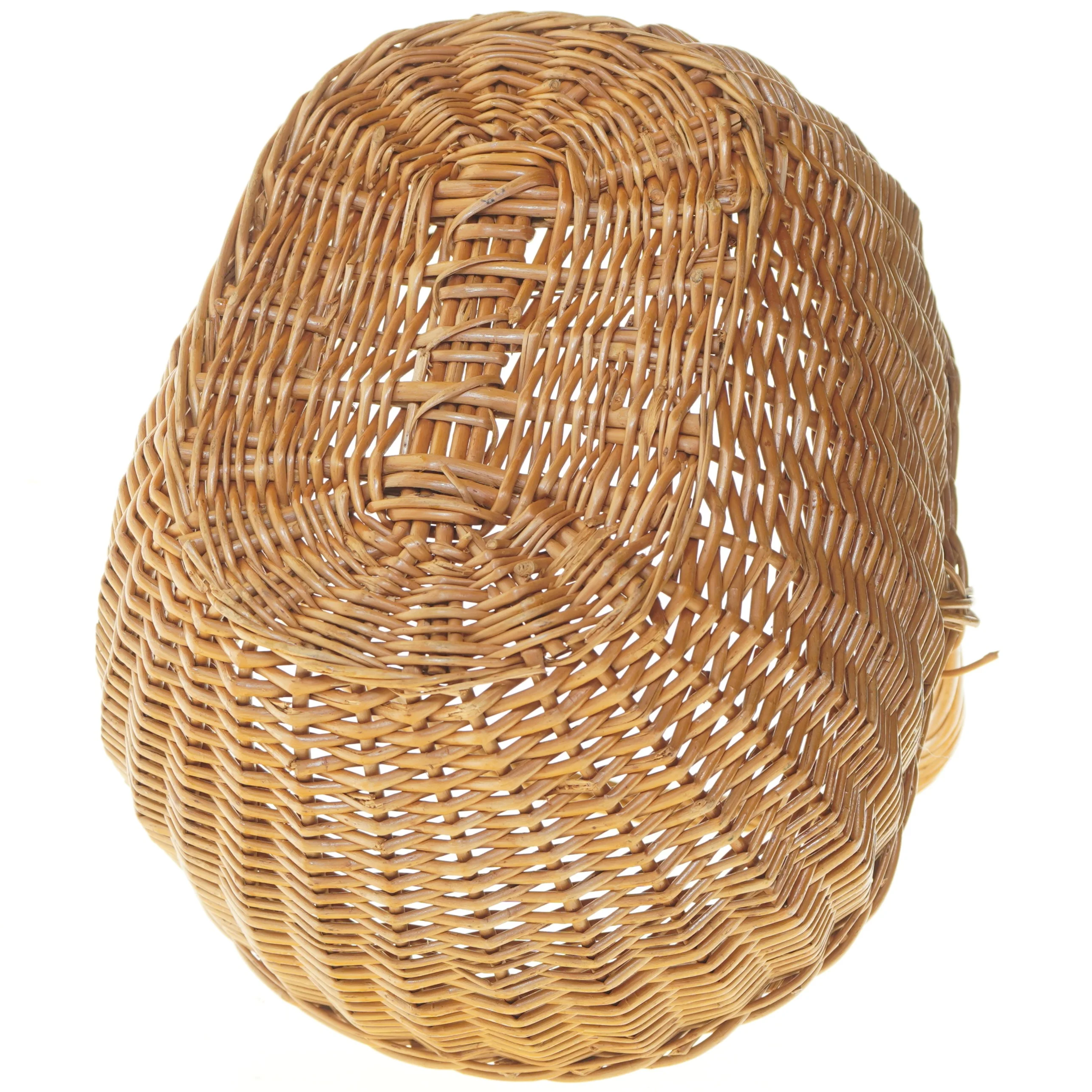 Flettet kurv med hank (str. 42x46 cm)