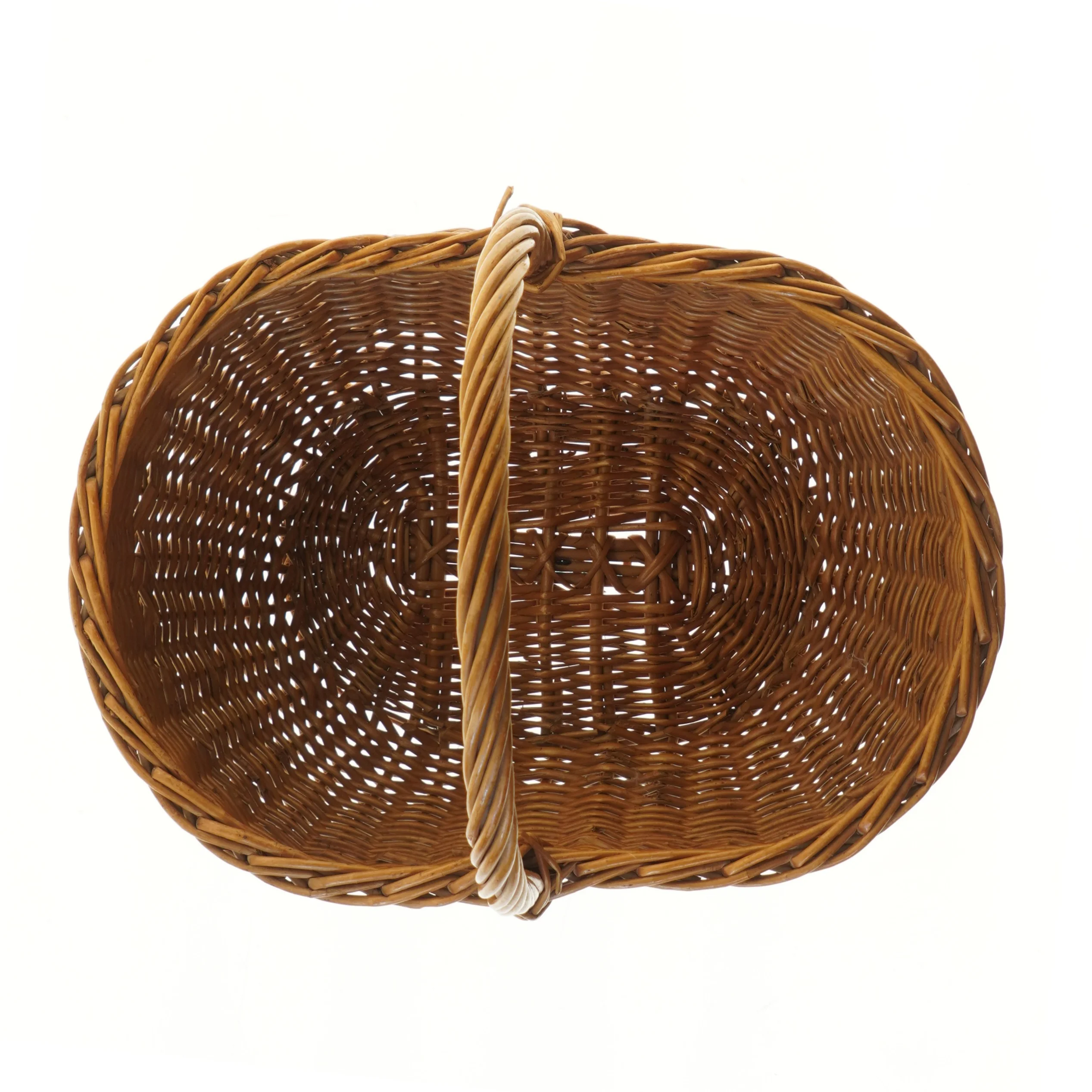 Flettet kurv med hank (str. 42x46 cm)