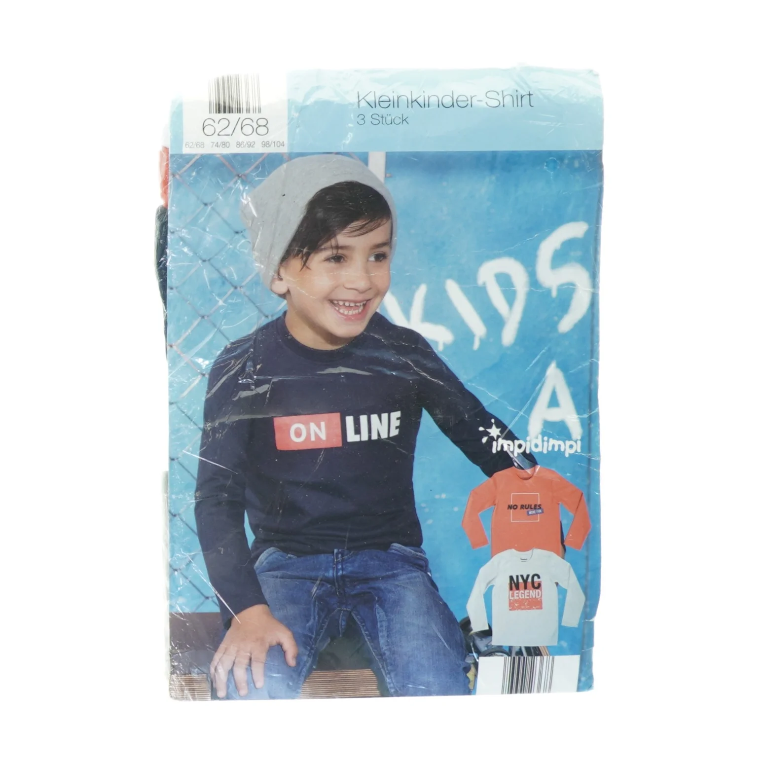 3 stk. langærmede t- shirts UBRUGT I ORIGINAL EMBALLAGE (str. 62/68)