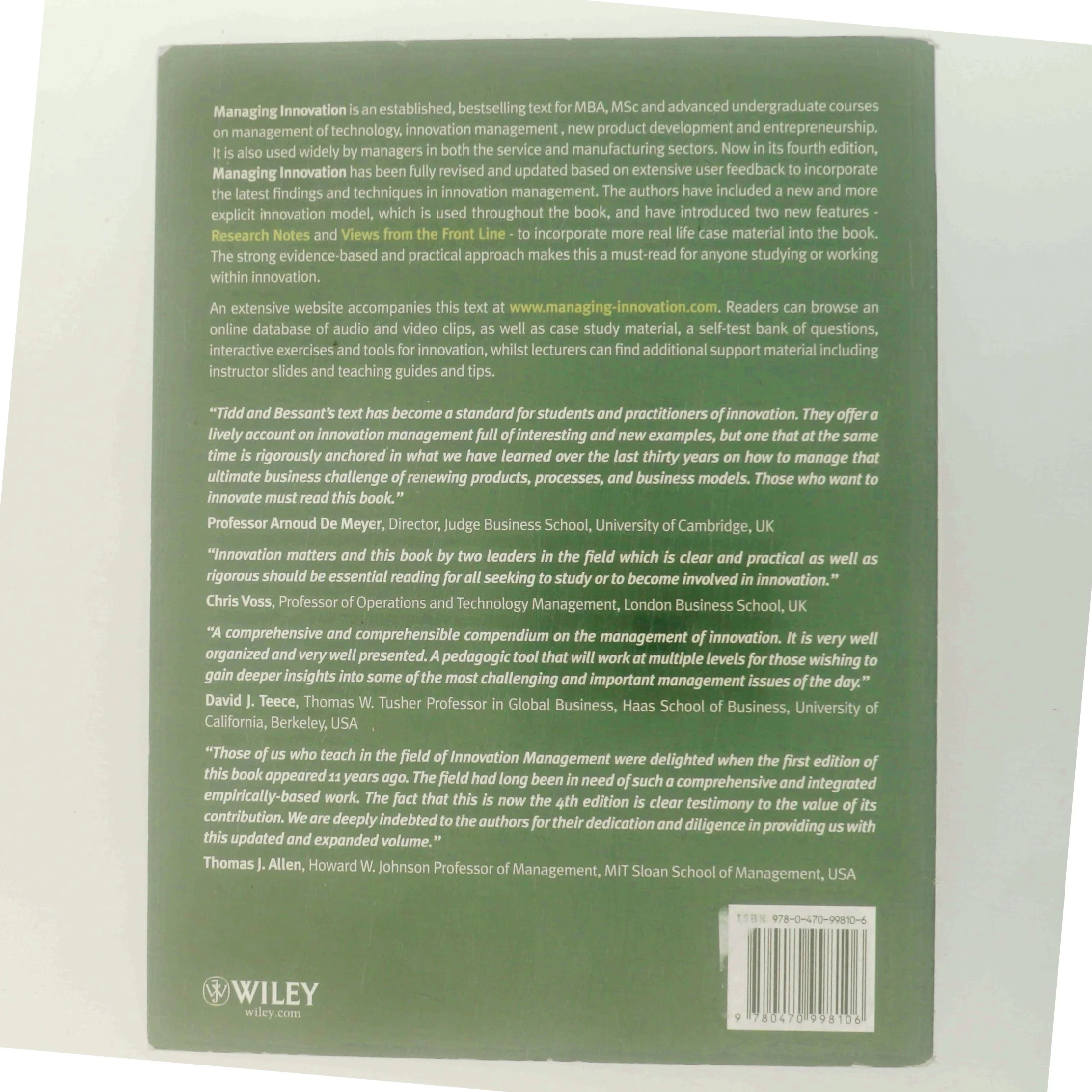 Managing innovation : integrating technological, market and organizational change af Joe Tidd (Bog)