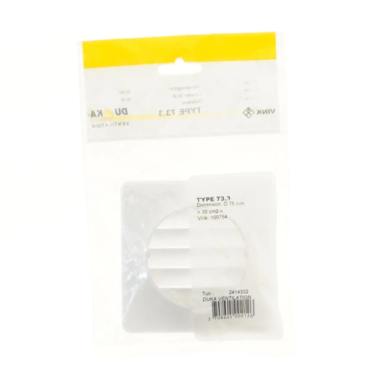 Ventilationsgitter fra DUKA (str. 11x11 cm)