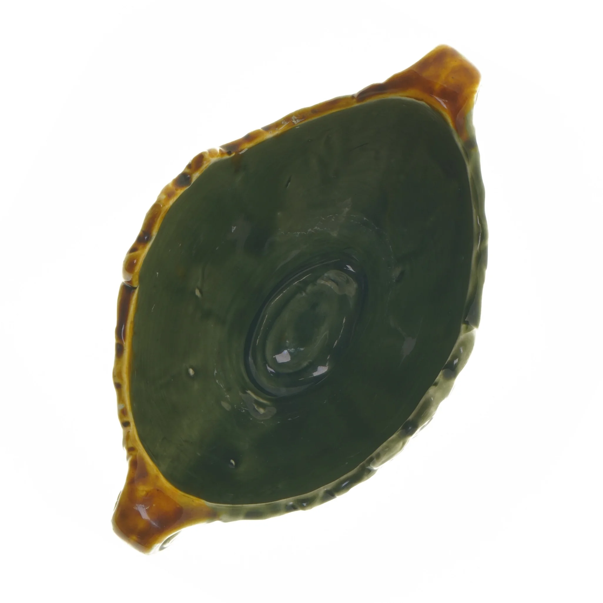 Antik Majolica Jardiniere skål på fod (str. 11x13x22 cm)