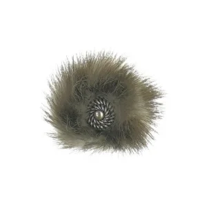 Broche med ægte pels (str. 4 cm)