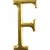 F guld bogstav med Ophæng til dekoration (str. 30 x 14 x 2 cm)